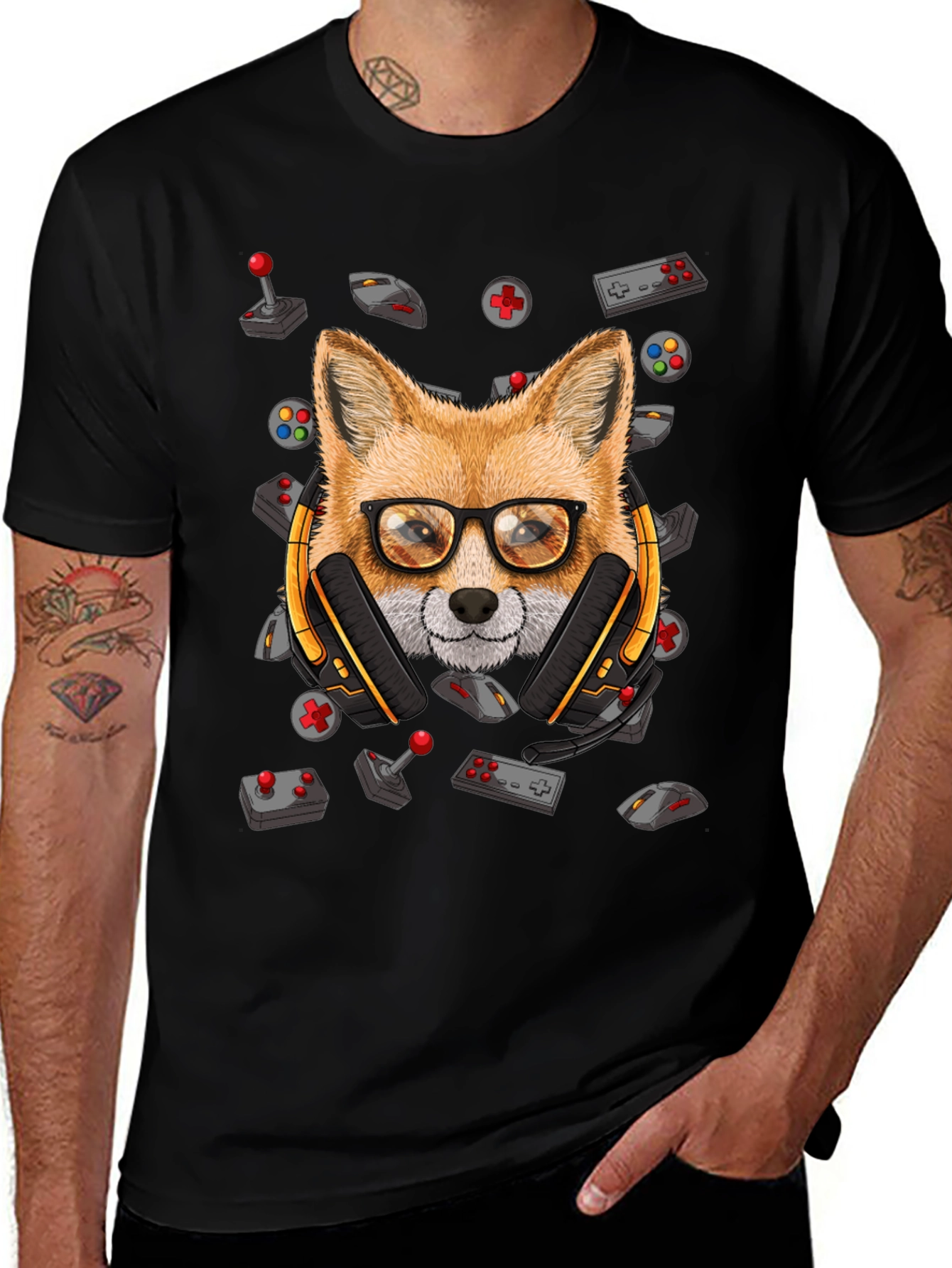 Gamer Fox T-Shirt - Cool Animal Graphic Tee