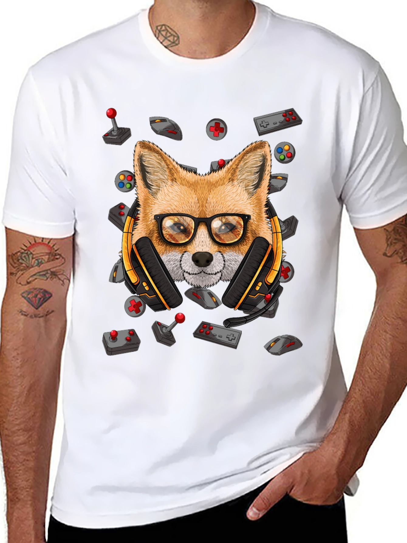 Gamer Fox T-Shirt - Cool Animal Graphic Tee