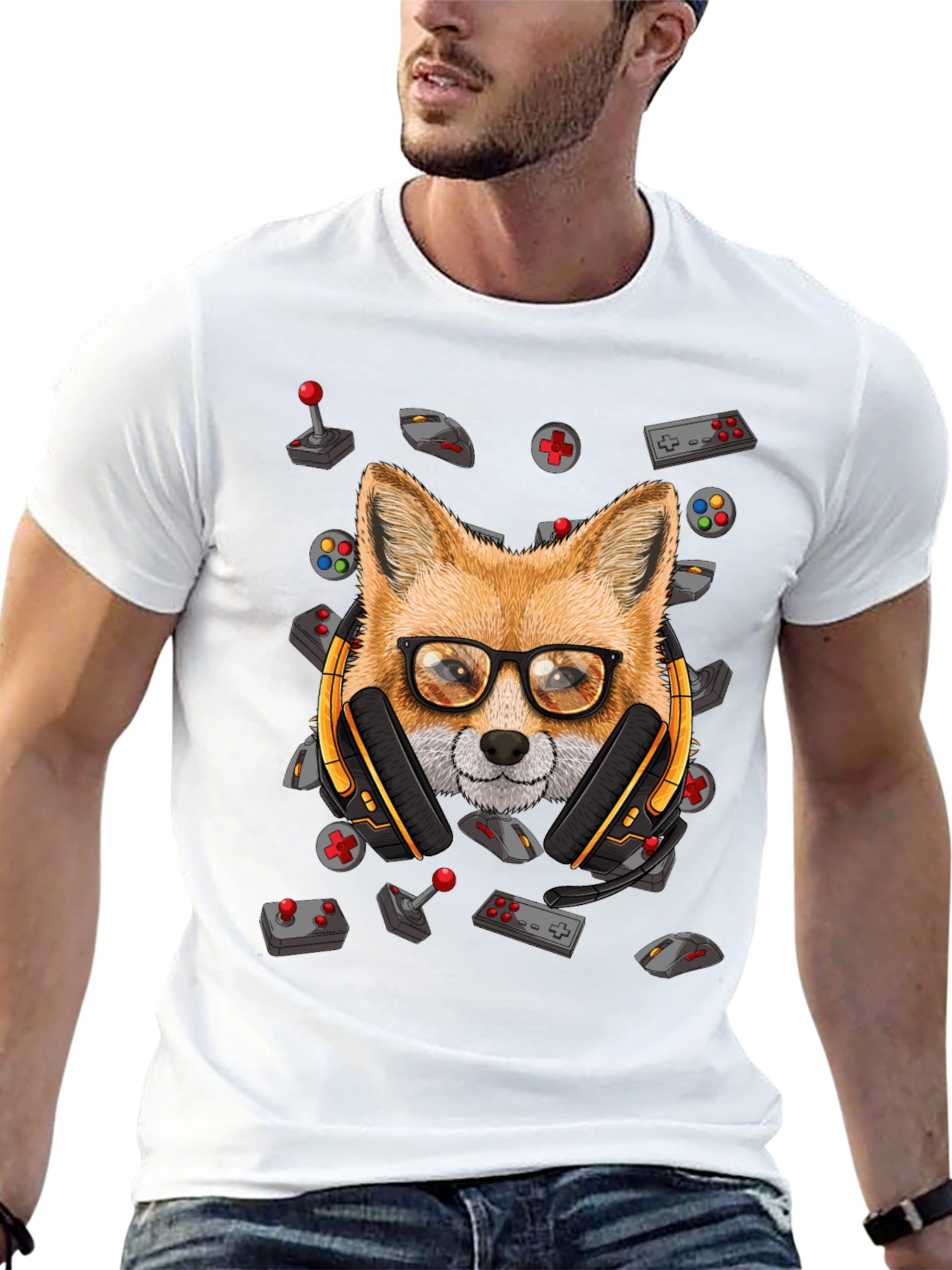Gamer Fox T-Shirt - Cool Animal Graphic Tee