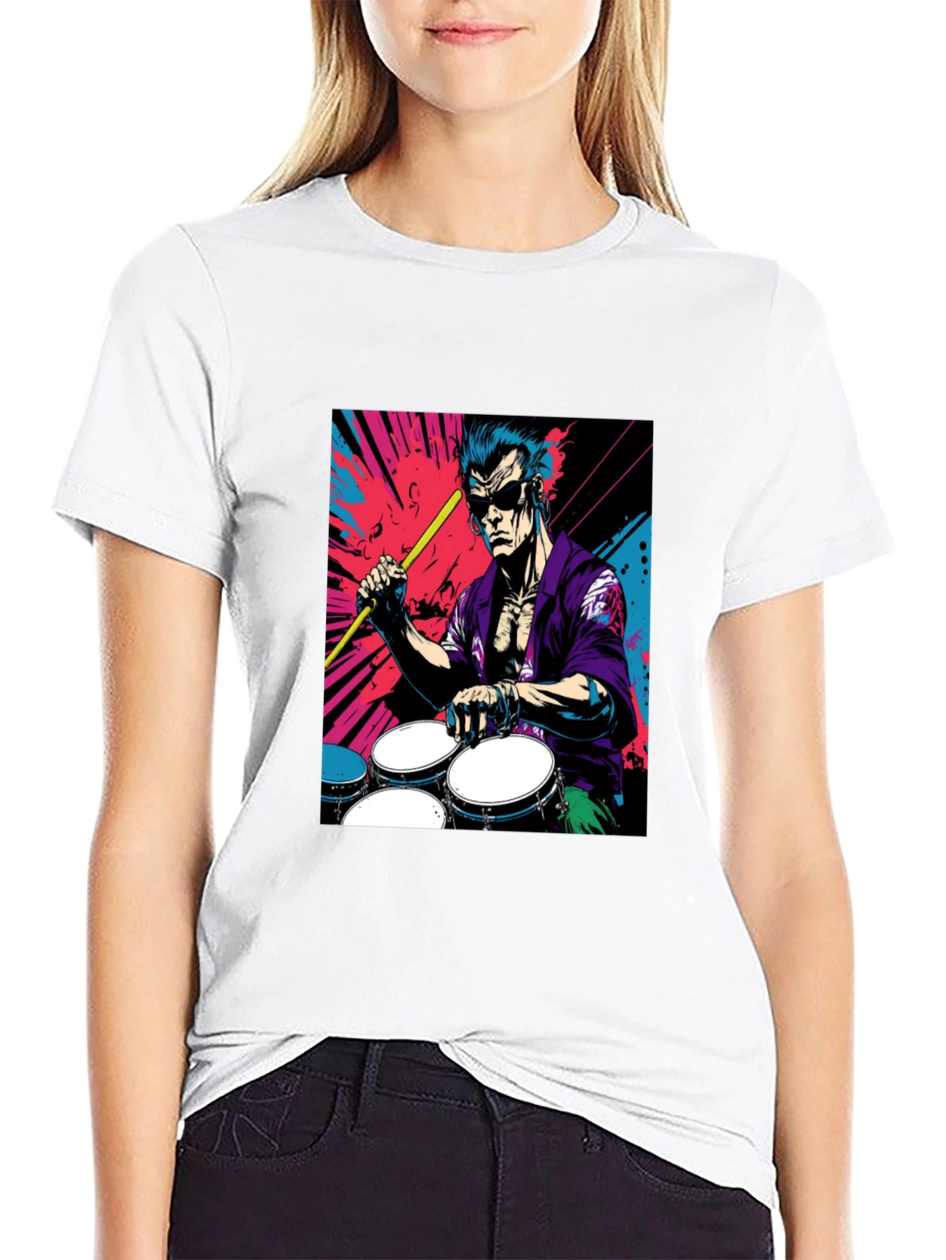 Drummer Graphic Tee - Rock and Roll Style