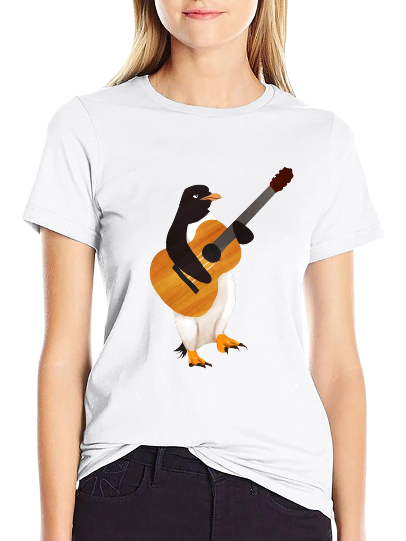 Penguin Guitar Player T-Shirt - Cool Graphic Tee