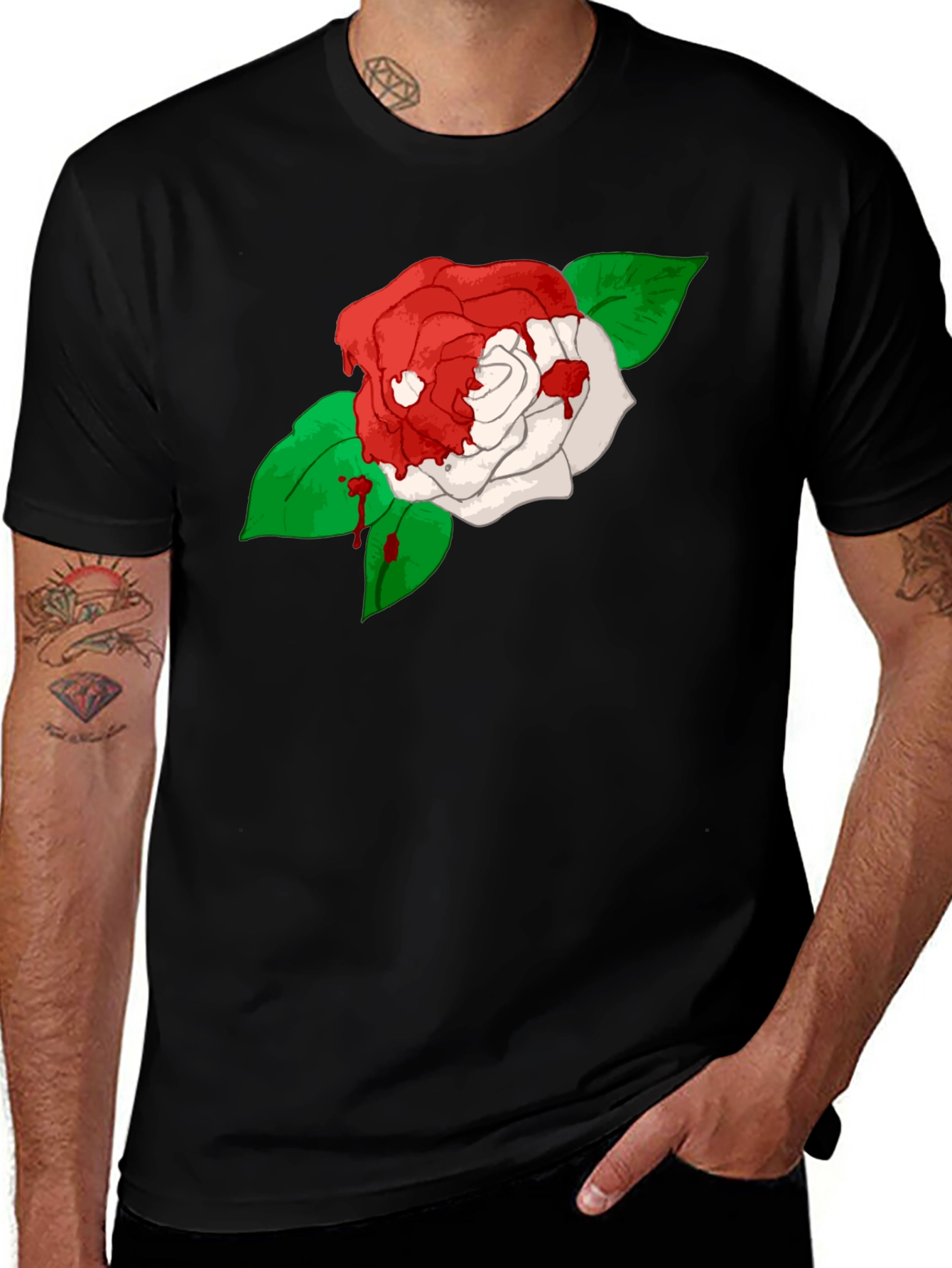Bleeding Rose Black T-Shirt