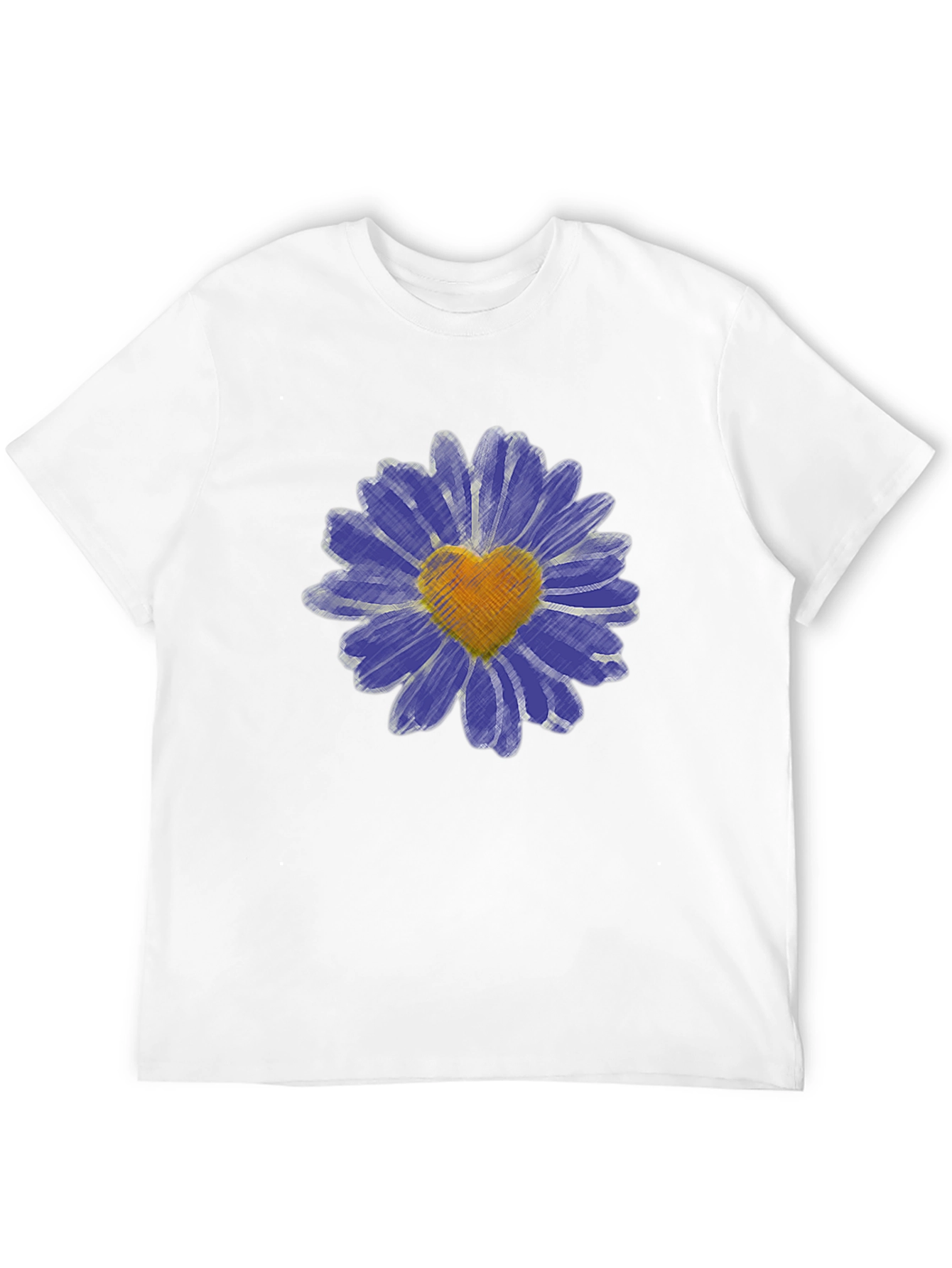 Heart Daisy Graphic T-Shirt - Mens Black Tee