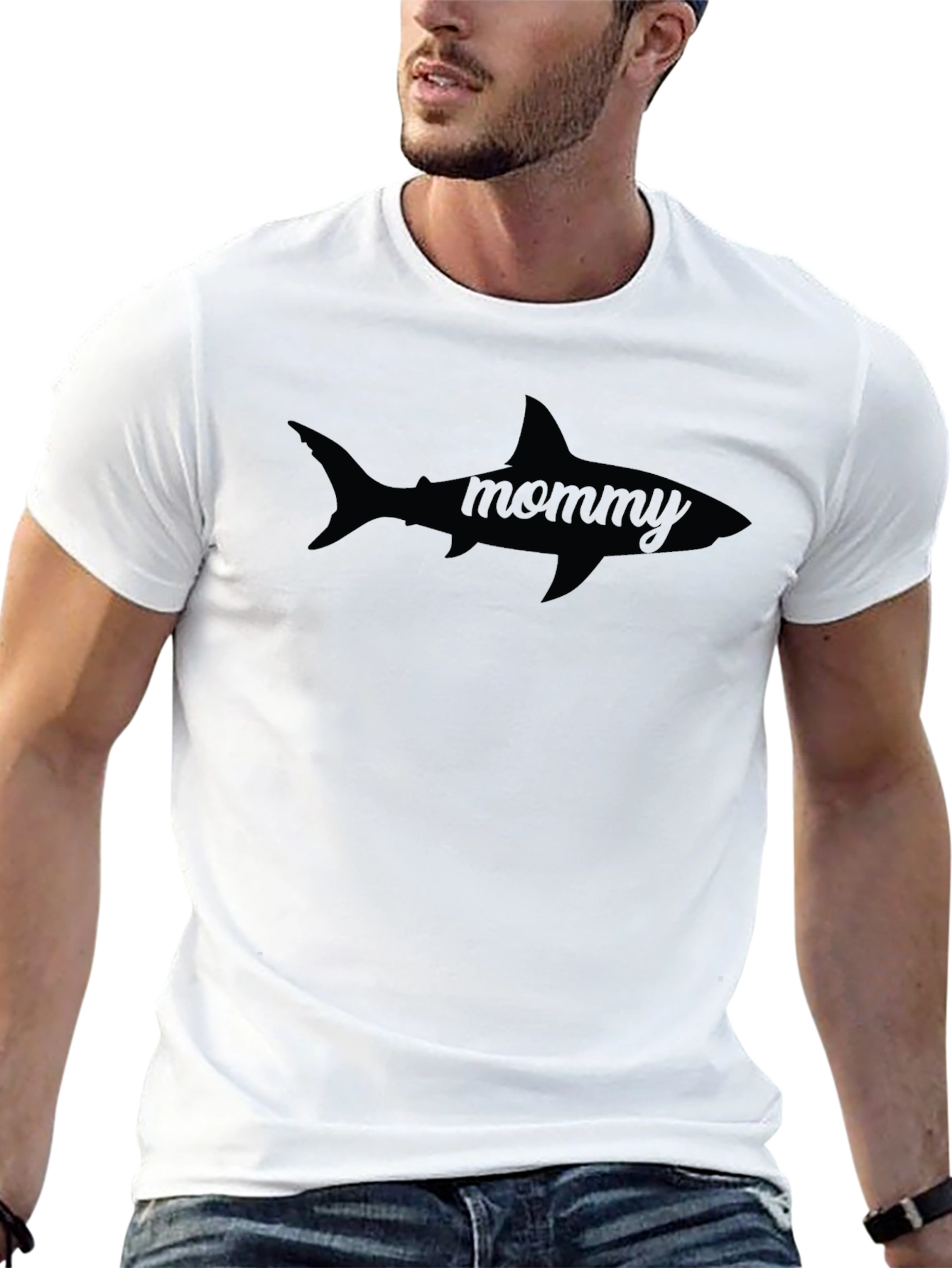 Mommy Shark Graphic Tee - Black Casual T-Shirt