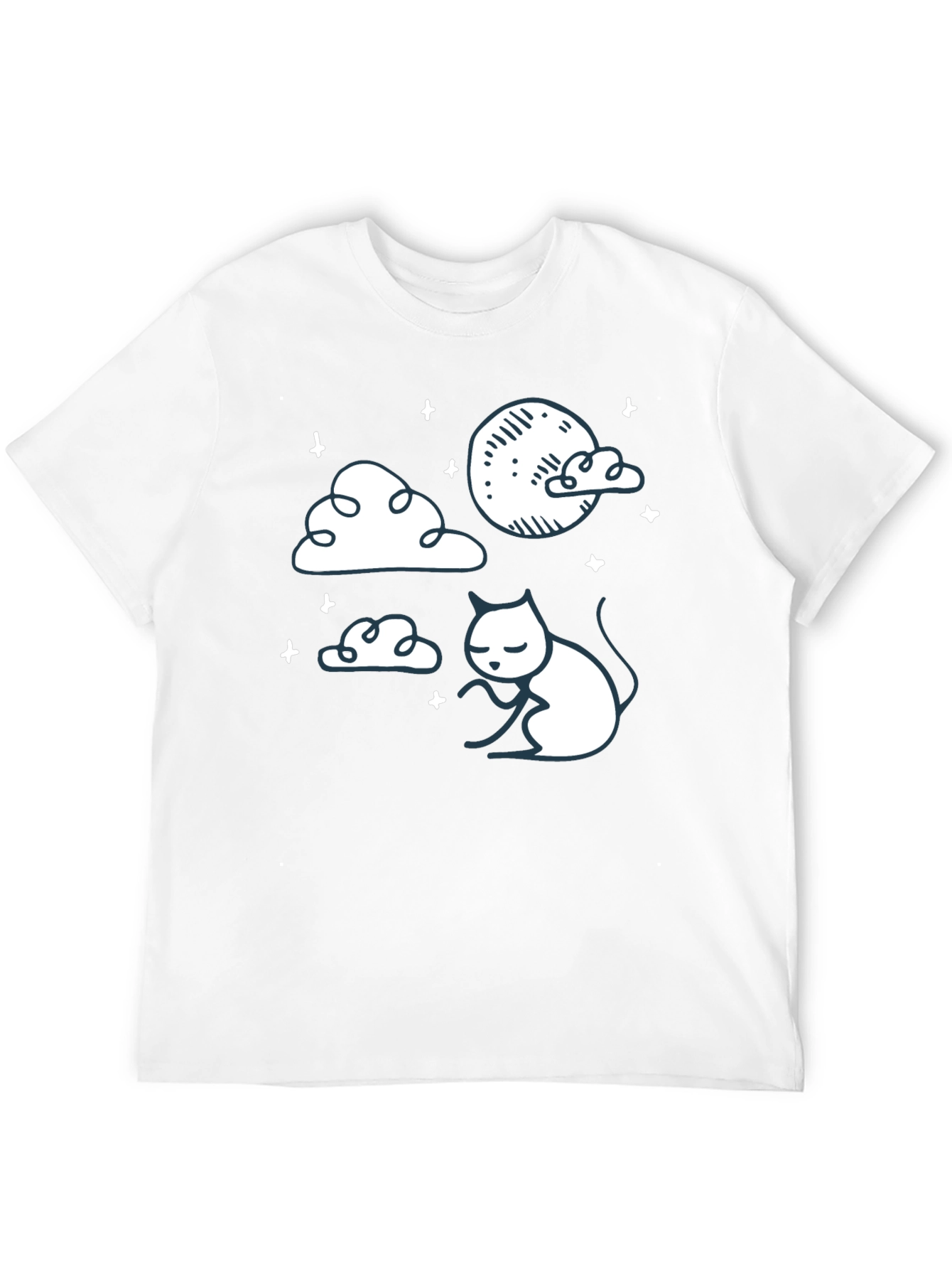 Dreamy Cat Graphic Tee - Soft Cotton Comfort