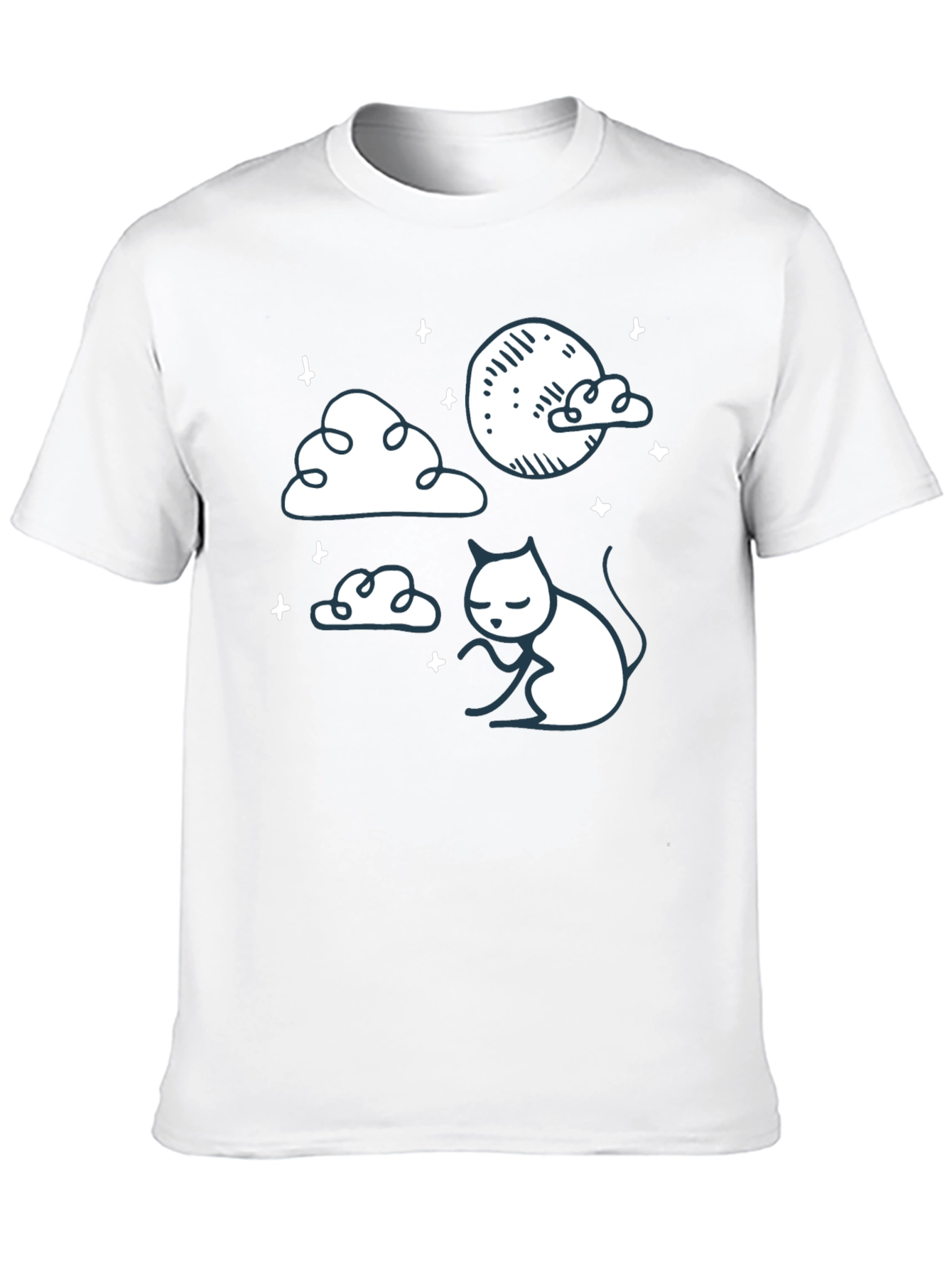 Dreamy Cat Graphic Tee - Soft Cotton Comfort
