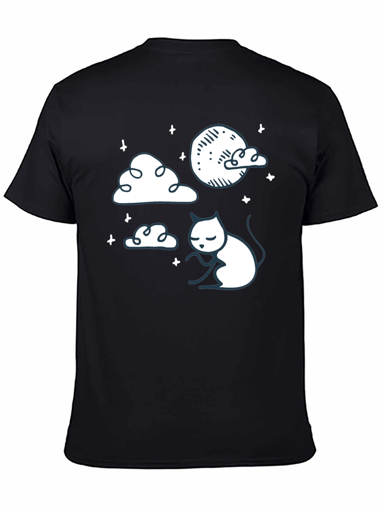 Dreamy Cat Graphic Tee - Soft Cotton Comfort