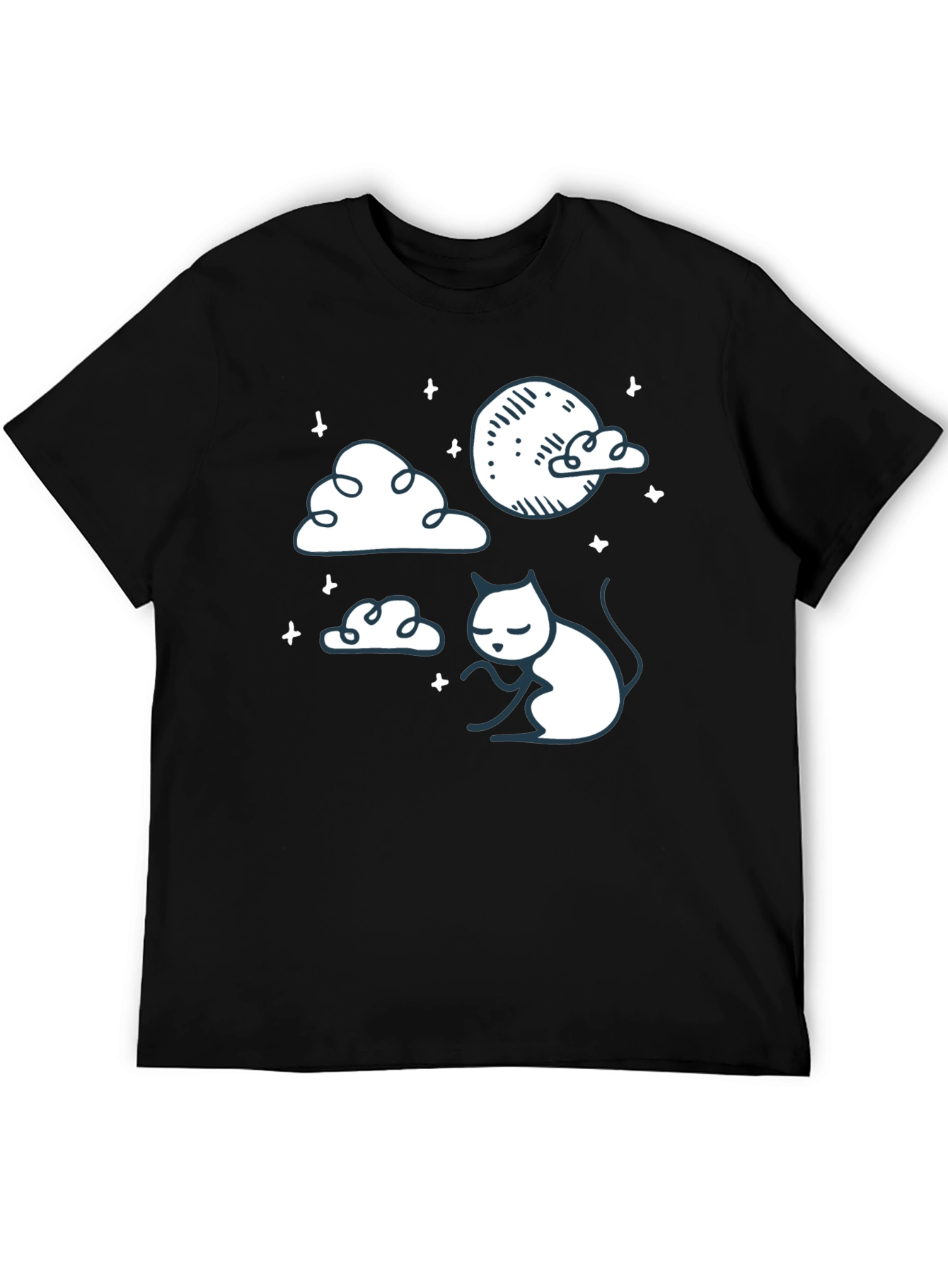 Dreamy Cat Graphic Tee - Soft Cotton Comfort