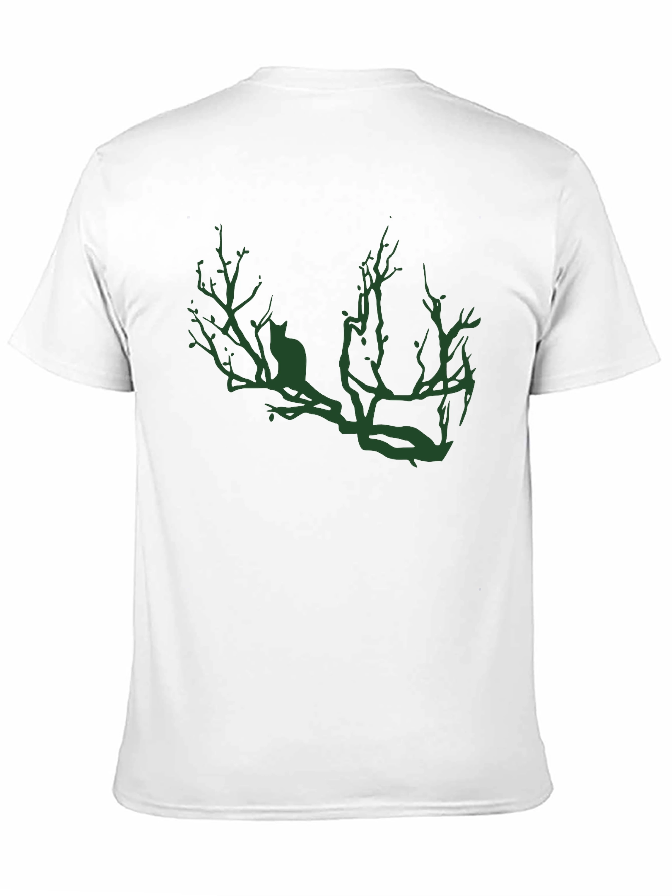 Cat on Branch Graphic Tee - Mens Black T-Shirt