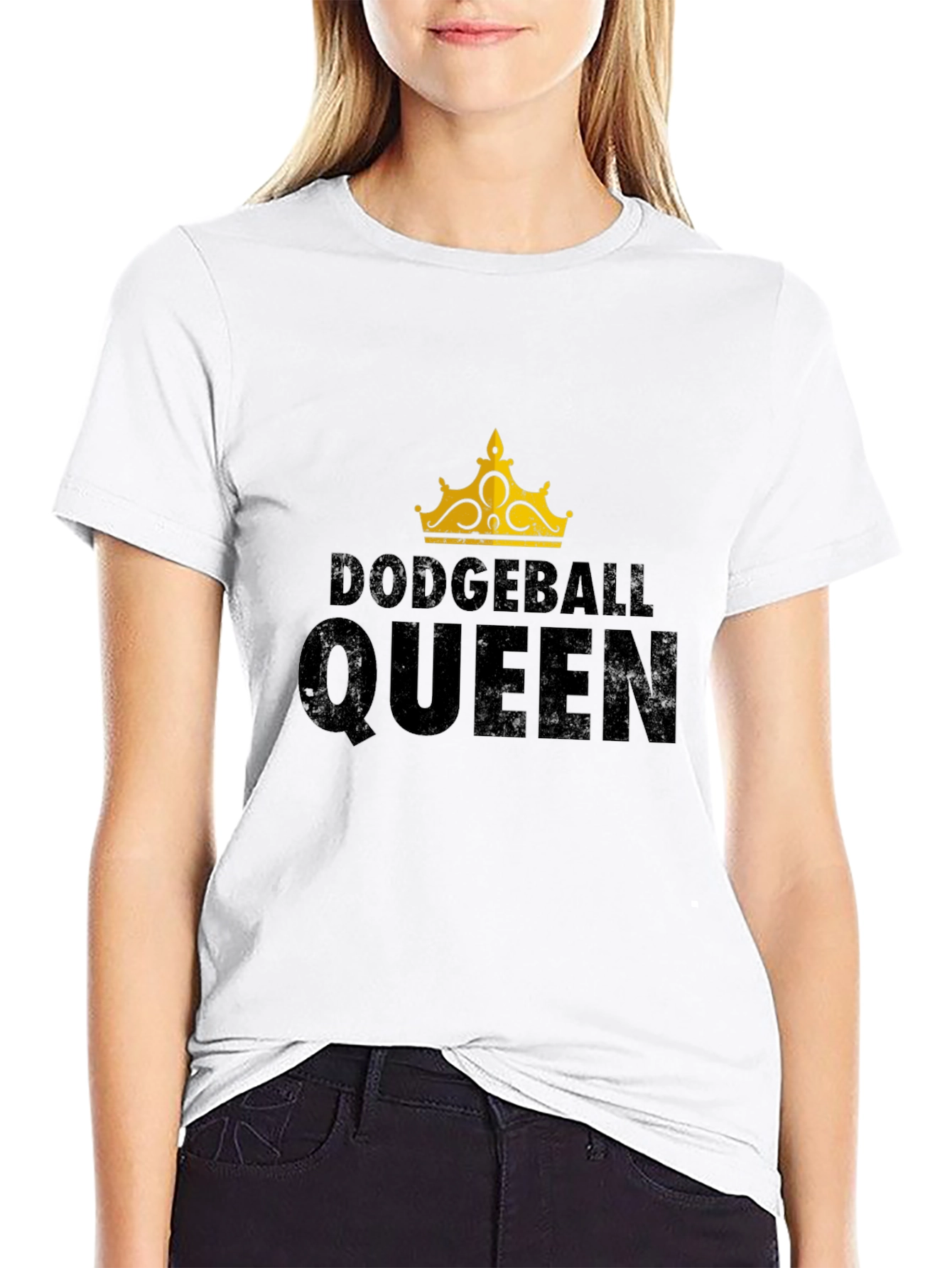 Dodgeball Queen Black Graphic T-Shirt