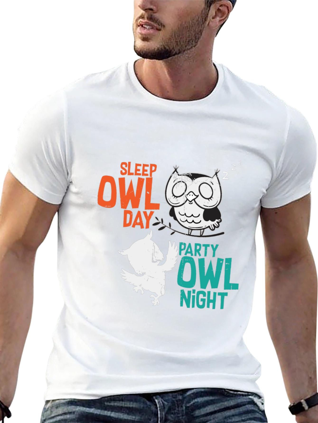 Sleep Owl Day Party Owl Night Graphic T-Shirt