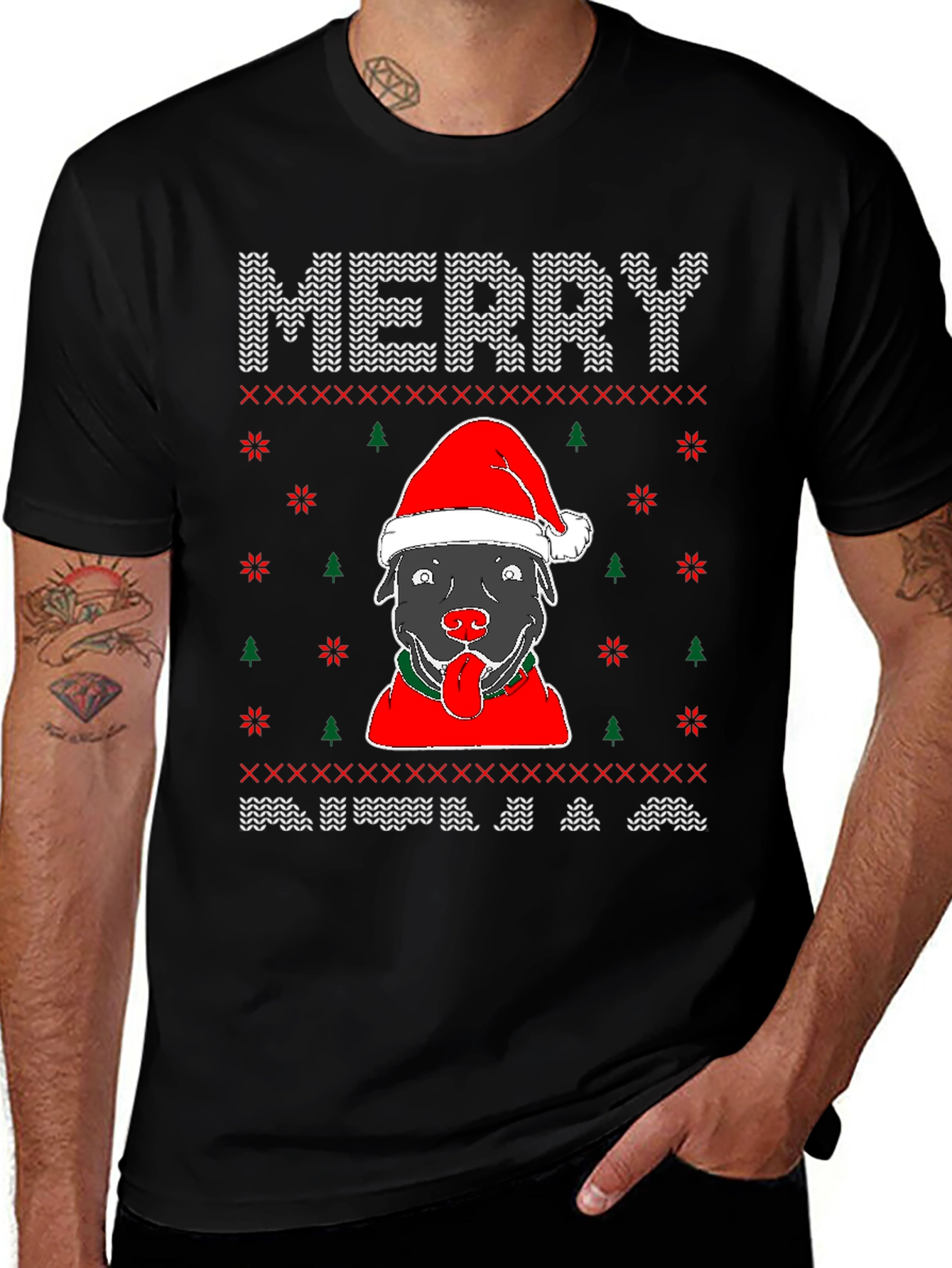 Merry Christmas Dog Graphic Tee