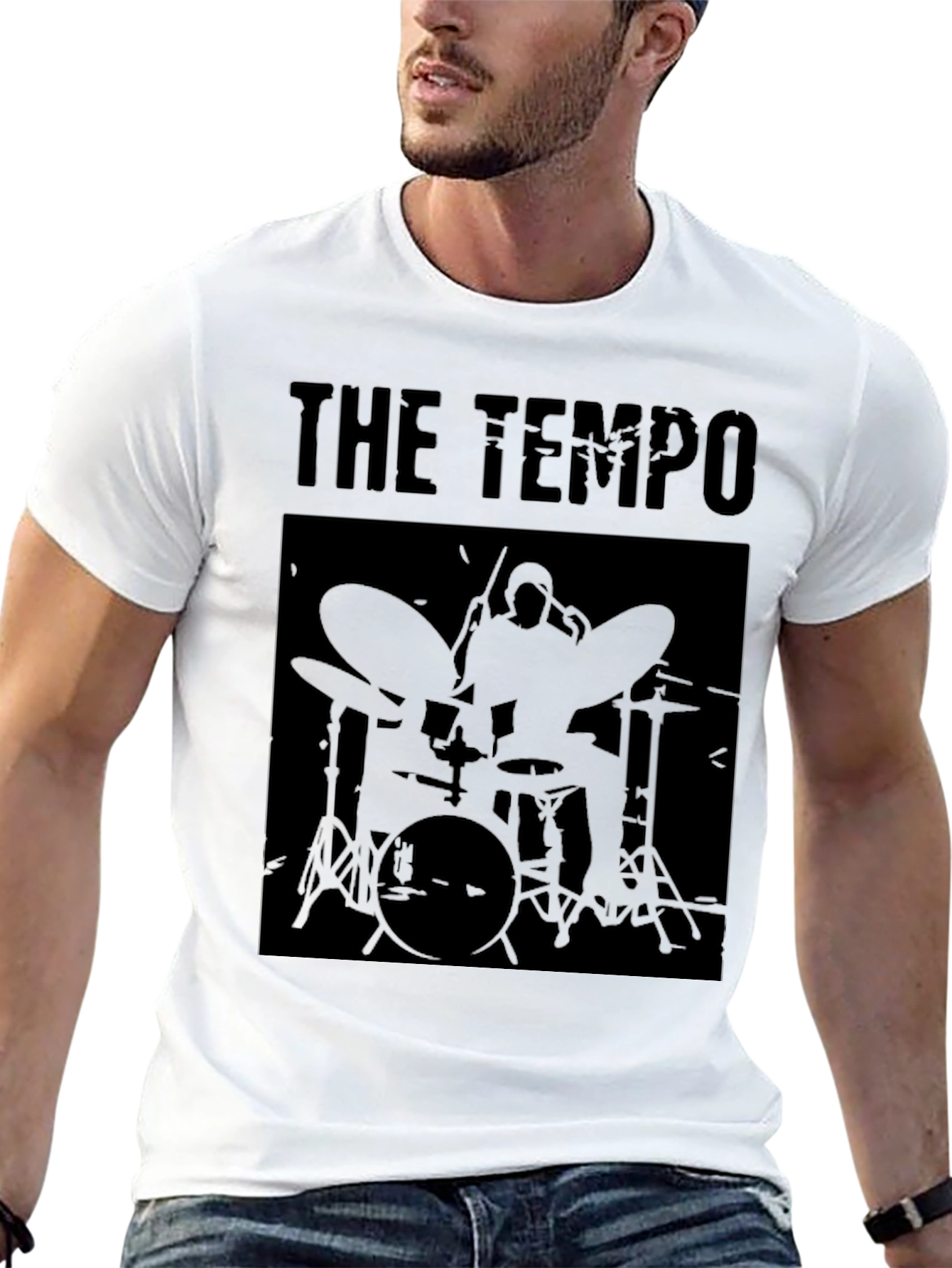The Tempo Drummer T-Shirt - Black Graphic Tee