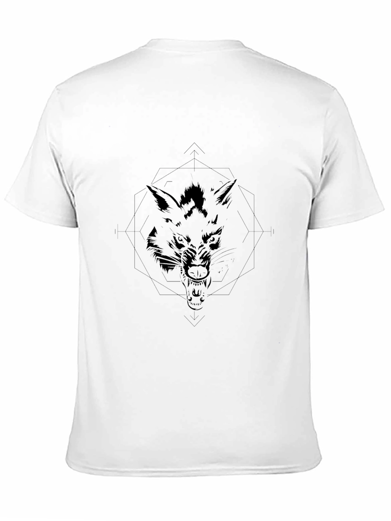 Mens Black Wolf Graphic Tee - Stylish & Unique