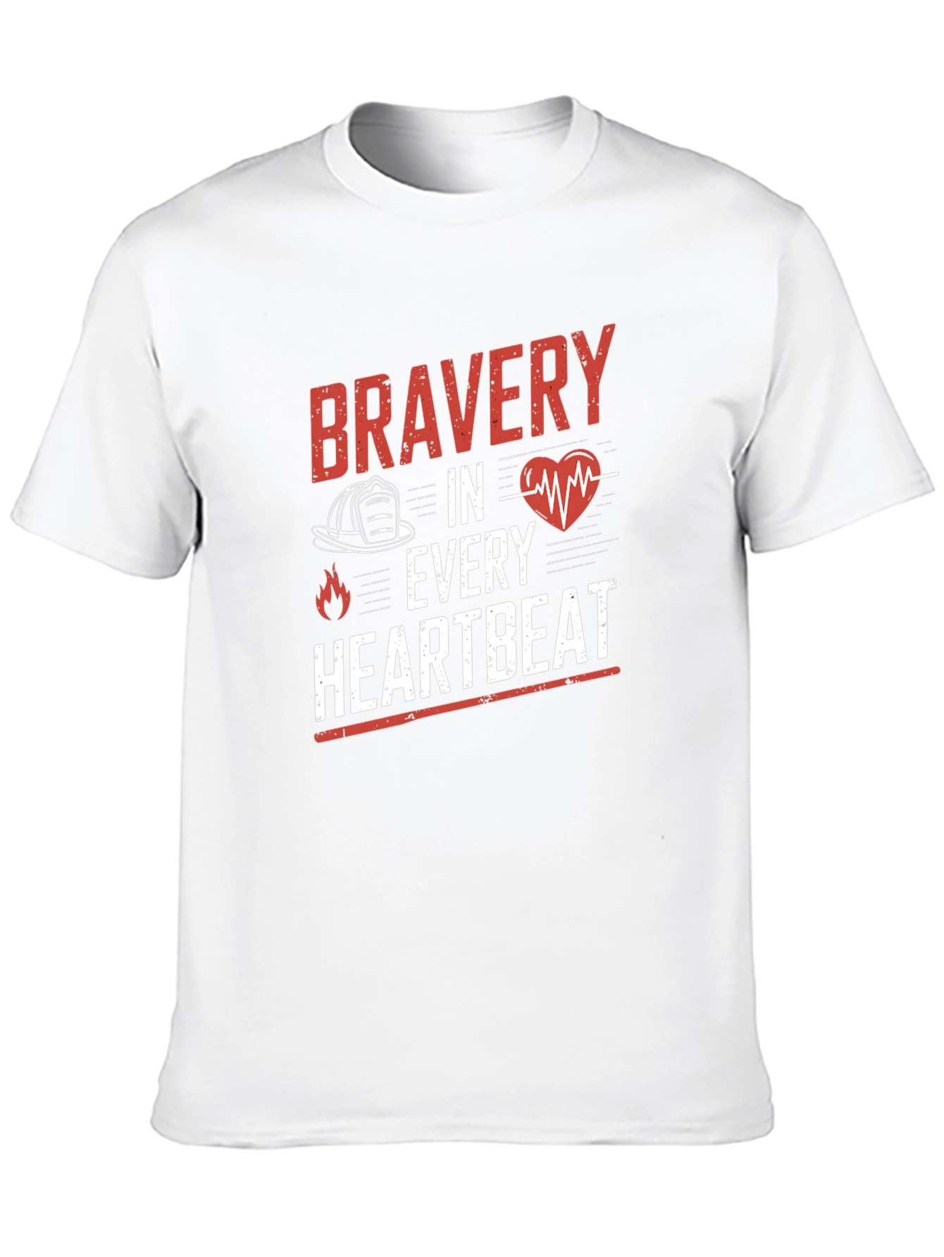 Bravery in Every Heartbeat Firefighter Graphic Tee