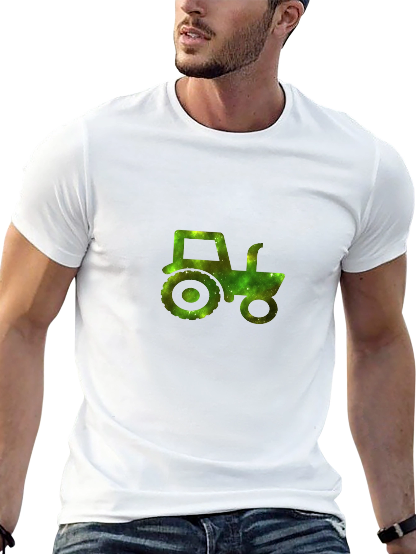 Green Tractor Graphic Tee - Farm Life Shirt