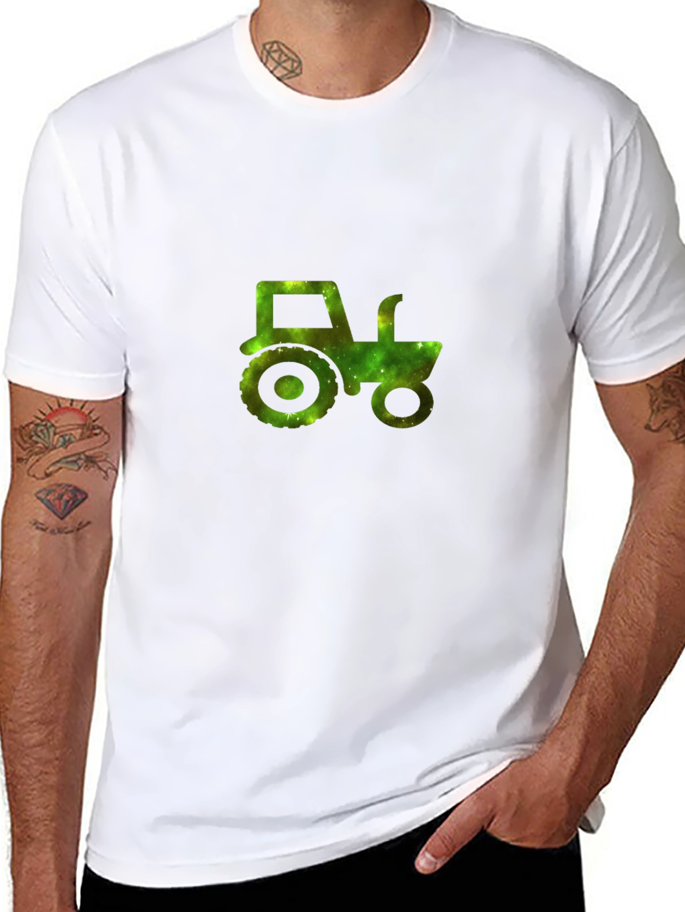 Green Tractor Graphic Tee - Farm Life Shirt
