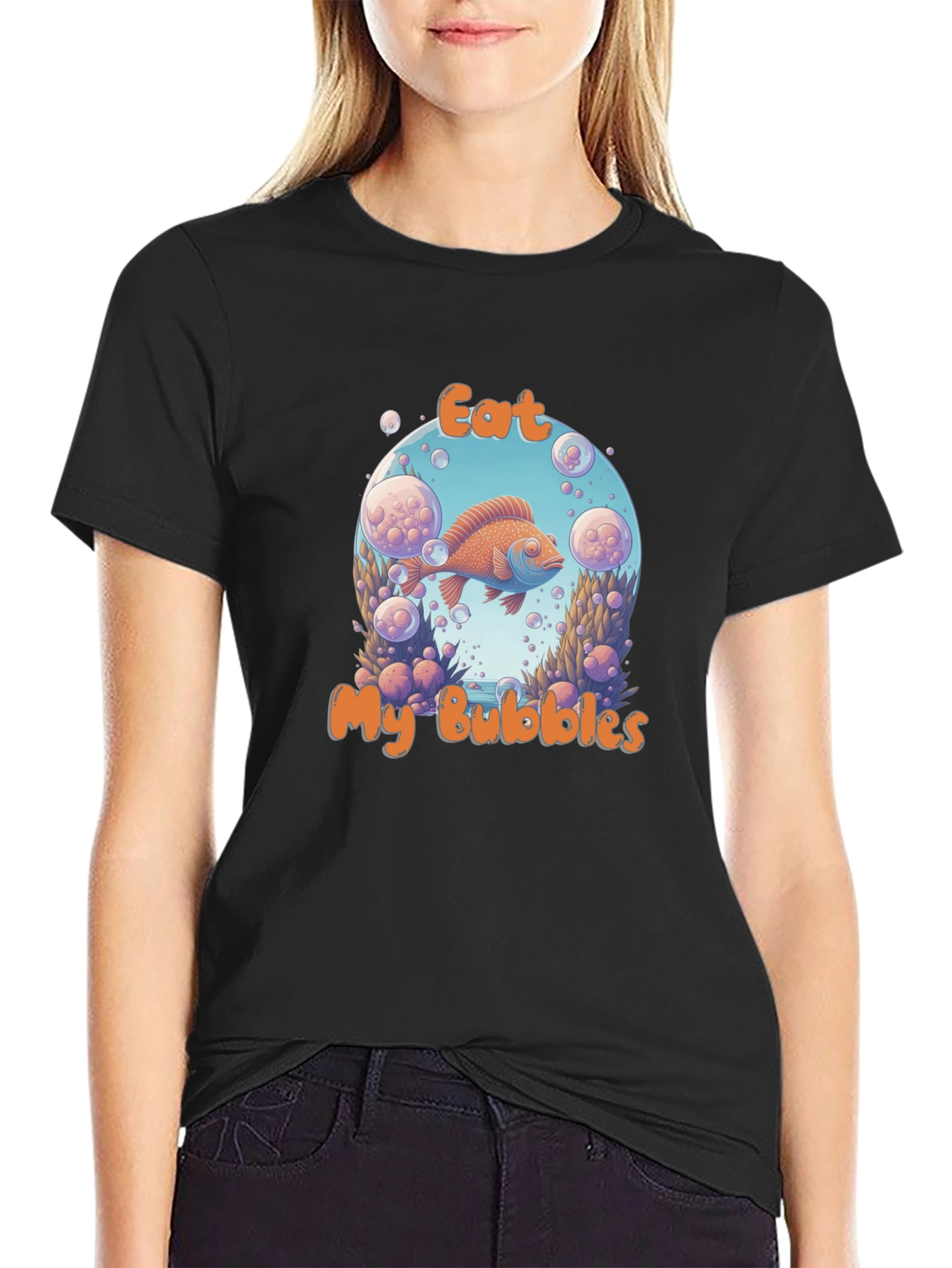 Eat My Bubbles Graphic Tee - Black
