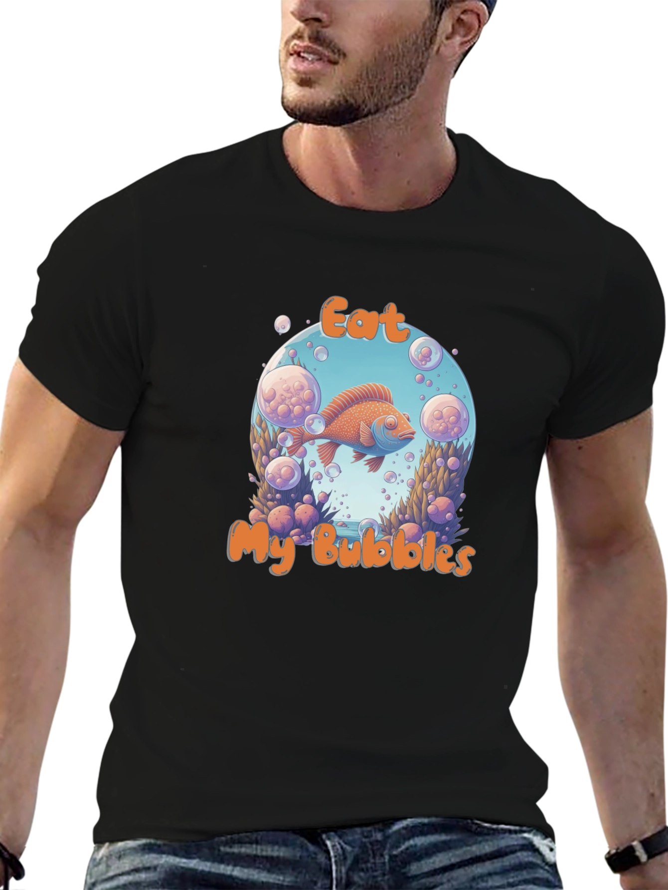 Eat My Bubbles Graphic Tee - Black