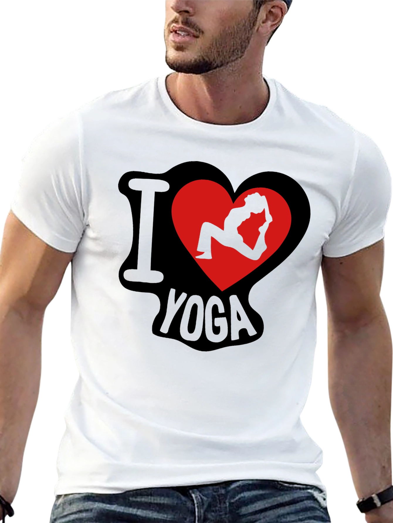 I Love Yoga T-Shirt - Yoga Pose Heart Design