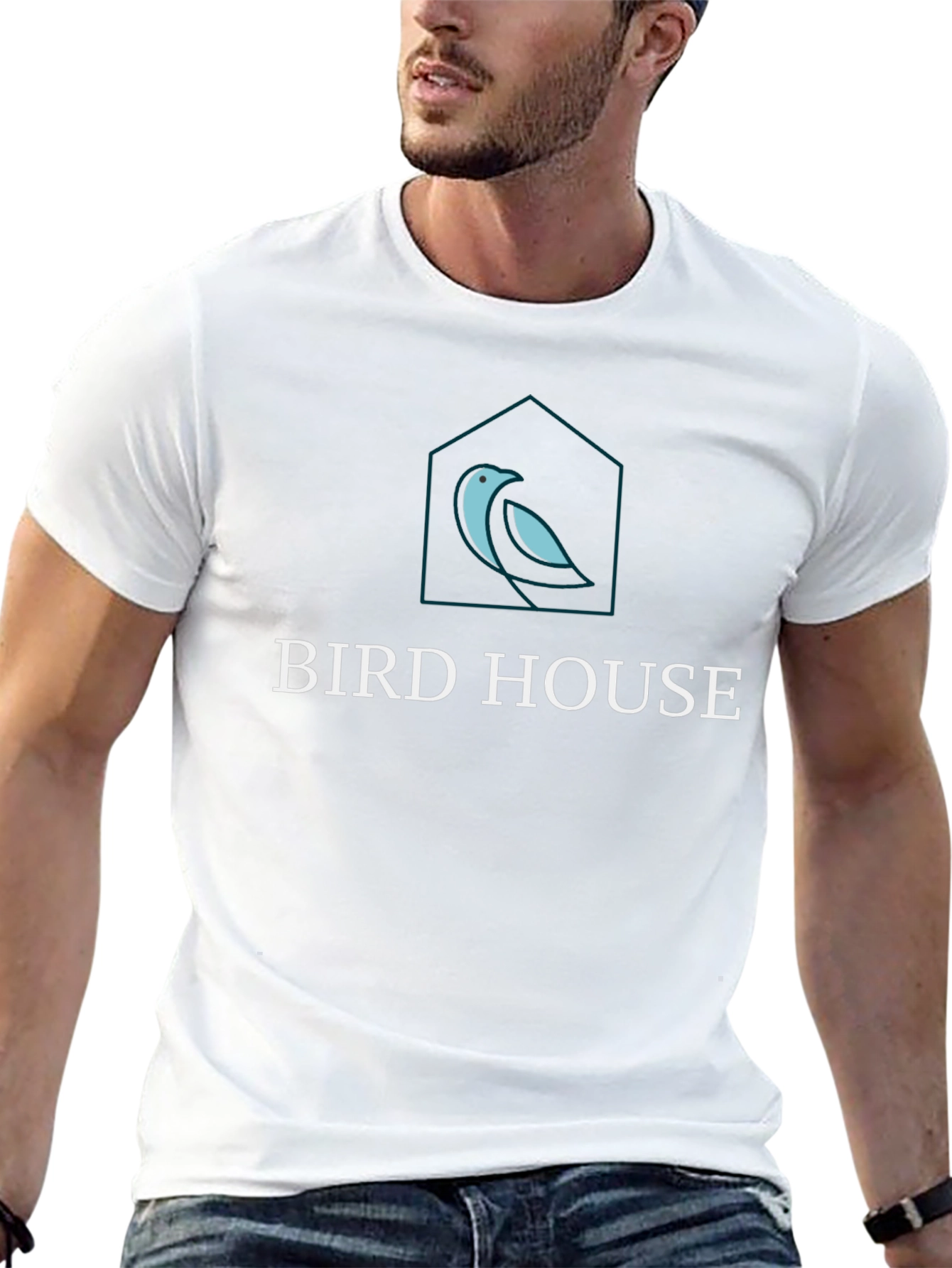 Bird House Graphic Black T-Shirt