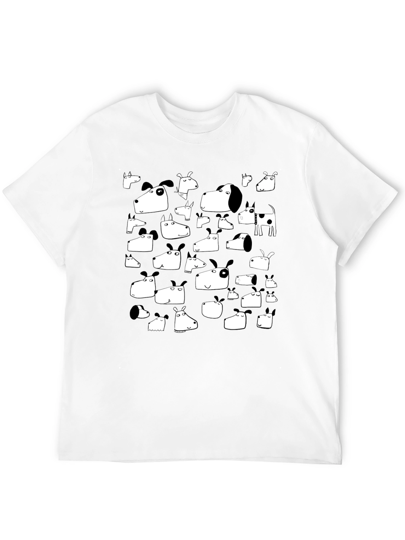 Dog Heads Black T-Shirt