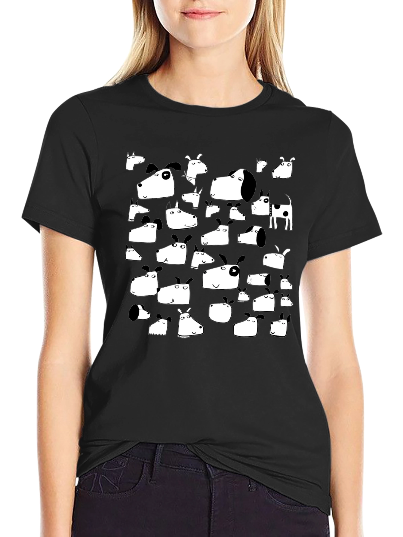 Dog Heads Black T-Shirt