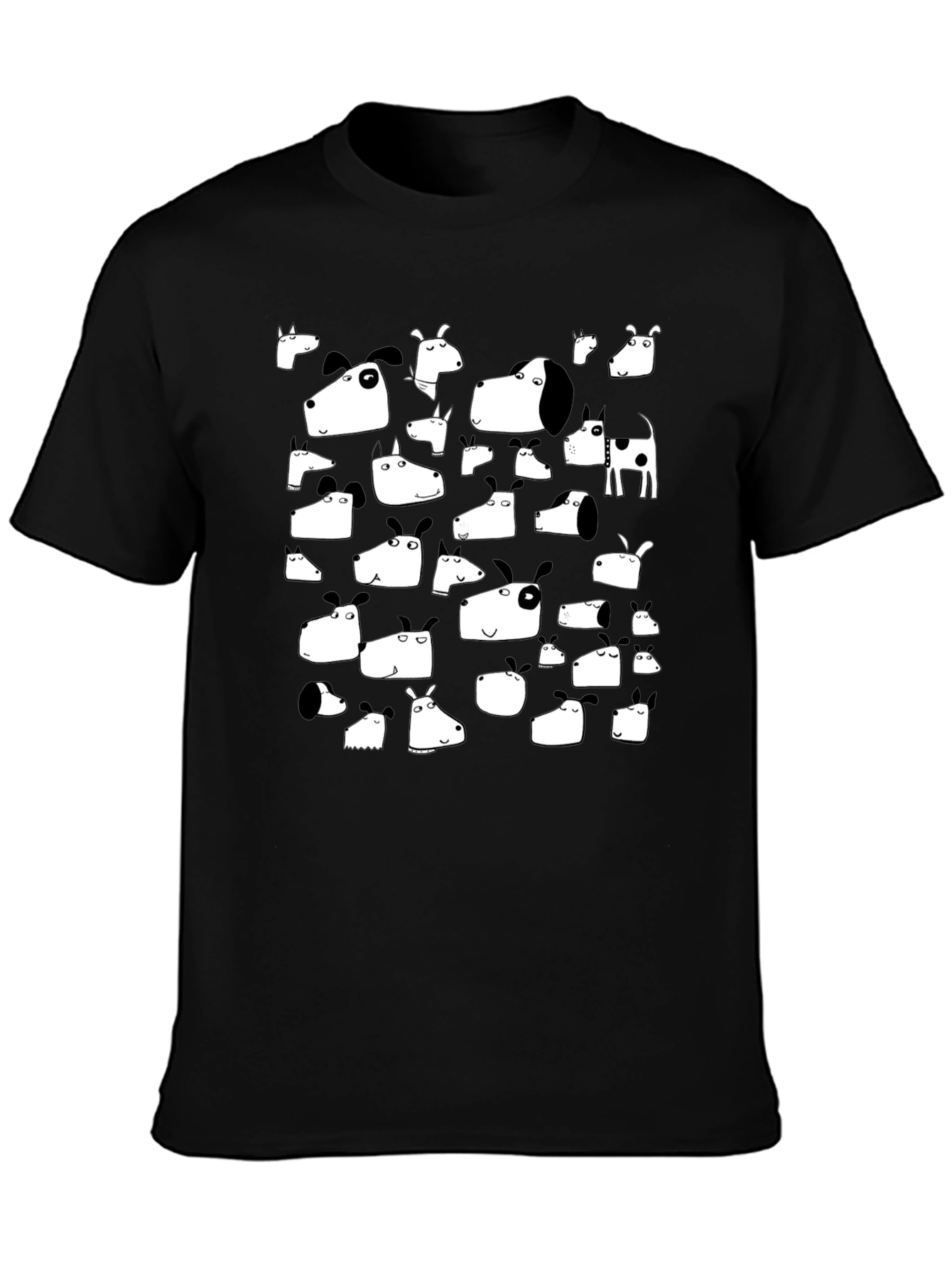 Dog Heads Black T-Shirt
