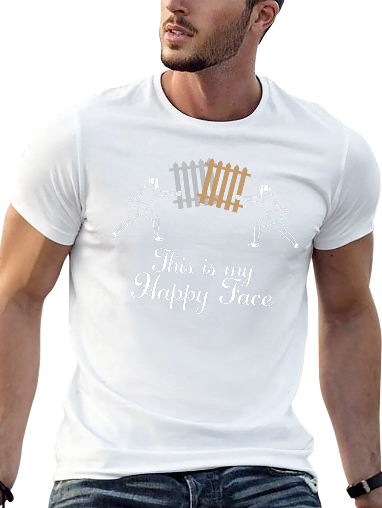 Funny Fencing T-Shirt - This is My Happy Face
