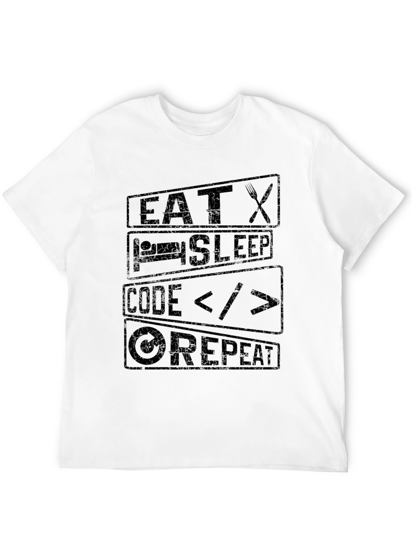 Eat Sleep Code Repeat Graphic Tee - Programmer T-Shirt