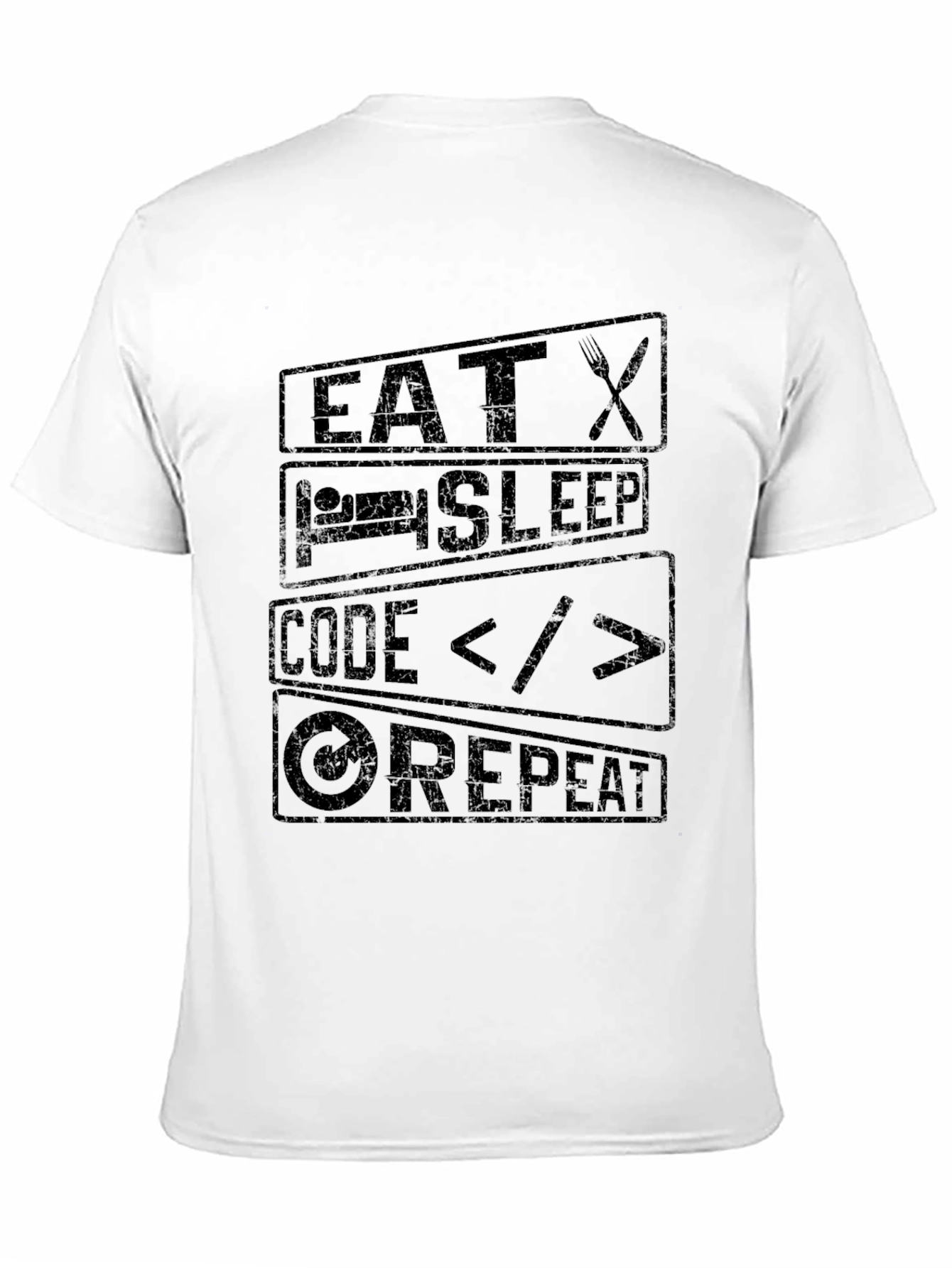 Eat Sleep Code Repeat Graphic Tee - Programmer T-Shirt