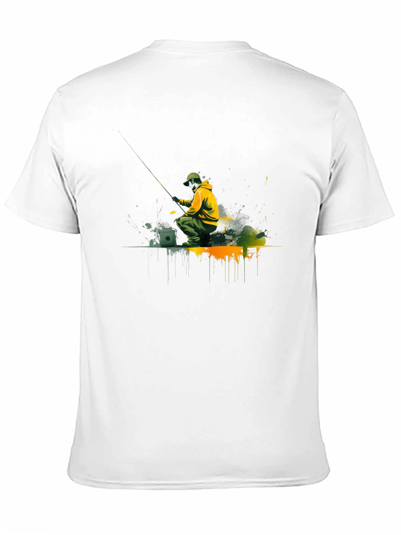 Fishing Graphic Tee - Mens Black Cotton Shirt