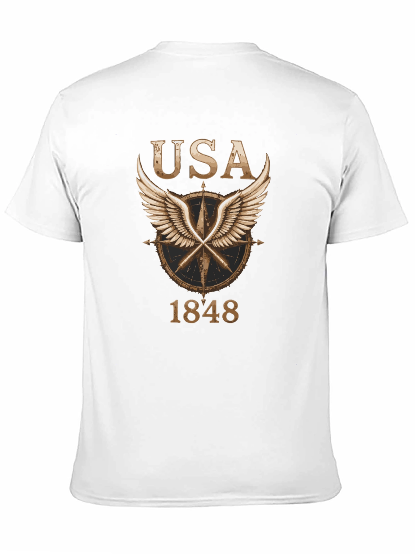 USA 1848 Winged Compass Black Graphic Tee