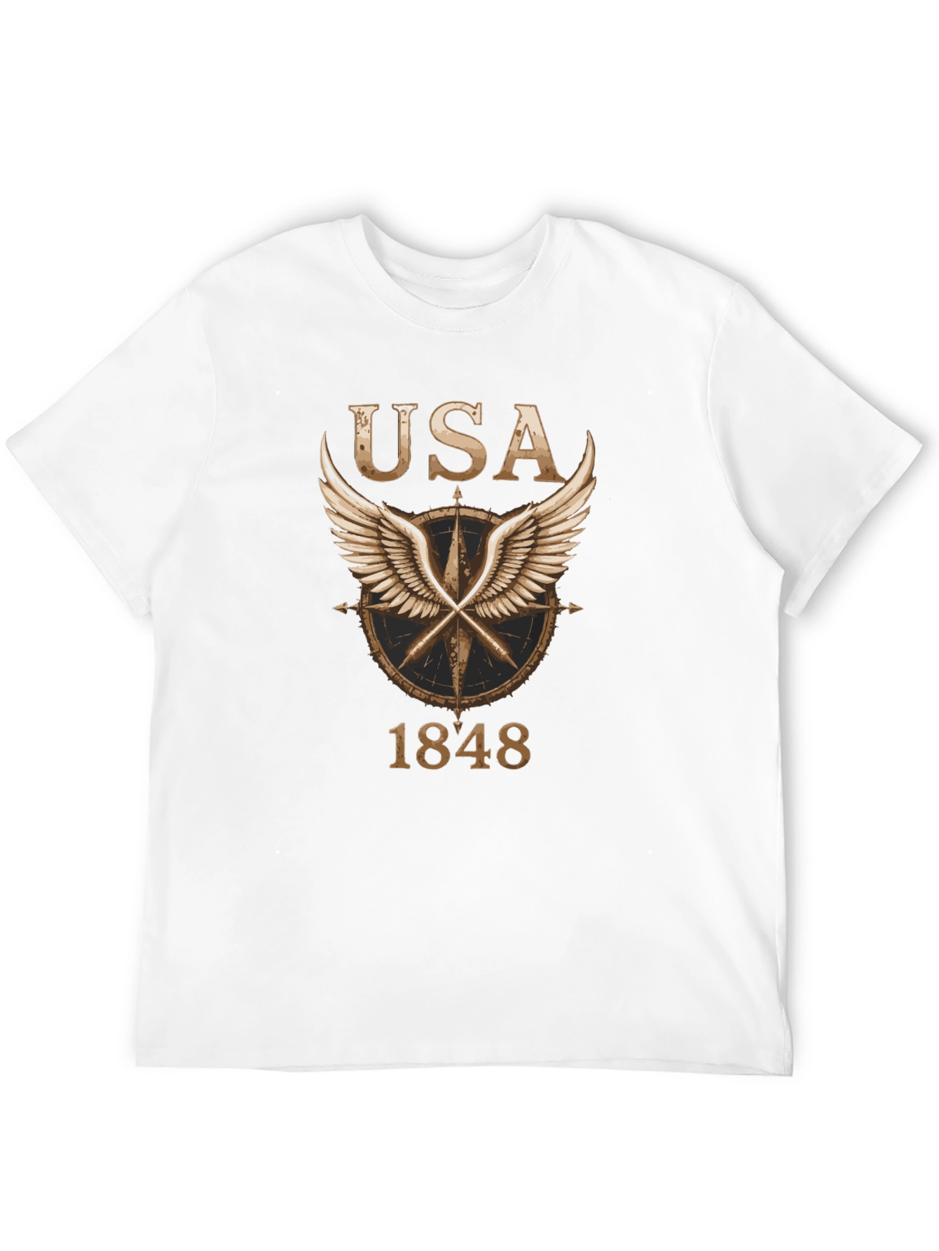 USA 1848 Winged Compass Black Graphic Tee
