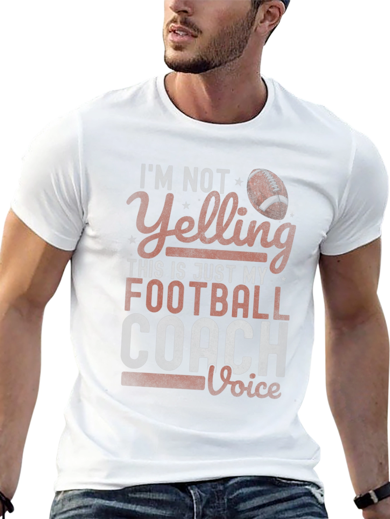 Football Coach Voice T-Shirt - Funny Sports Tee