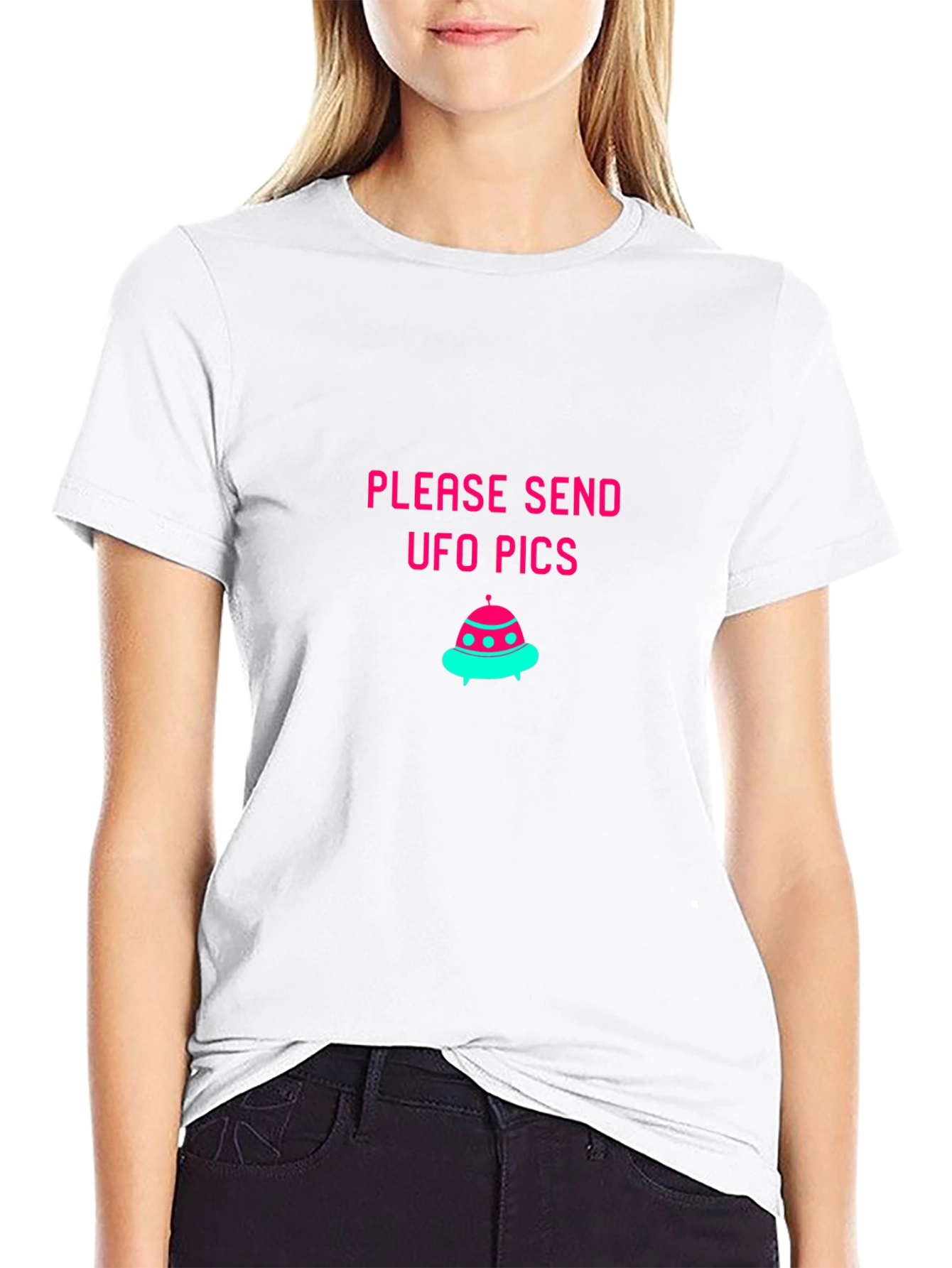 UFO Pics Graphic Tee - Black Cotton Blend