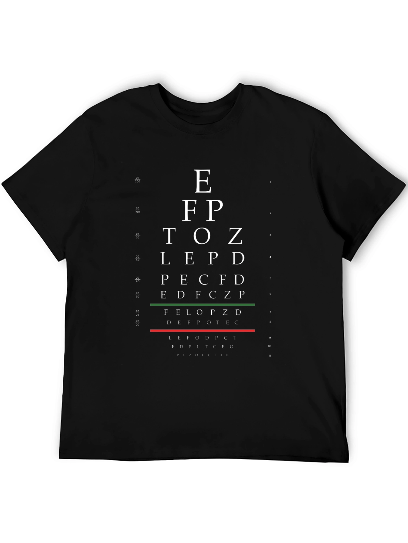Eye Test Chart T-Shirt - Vision Exam Graphic Tee