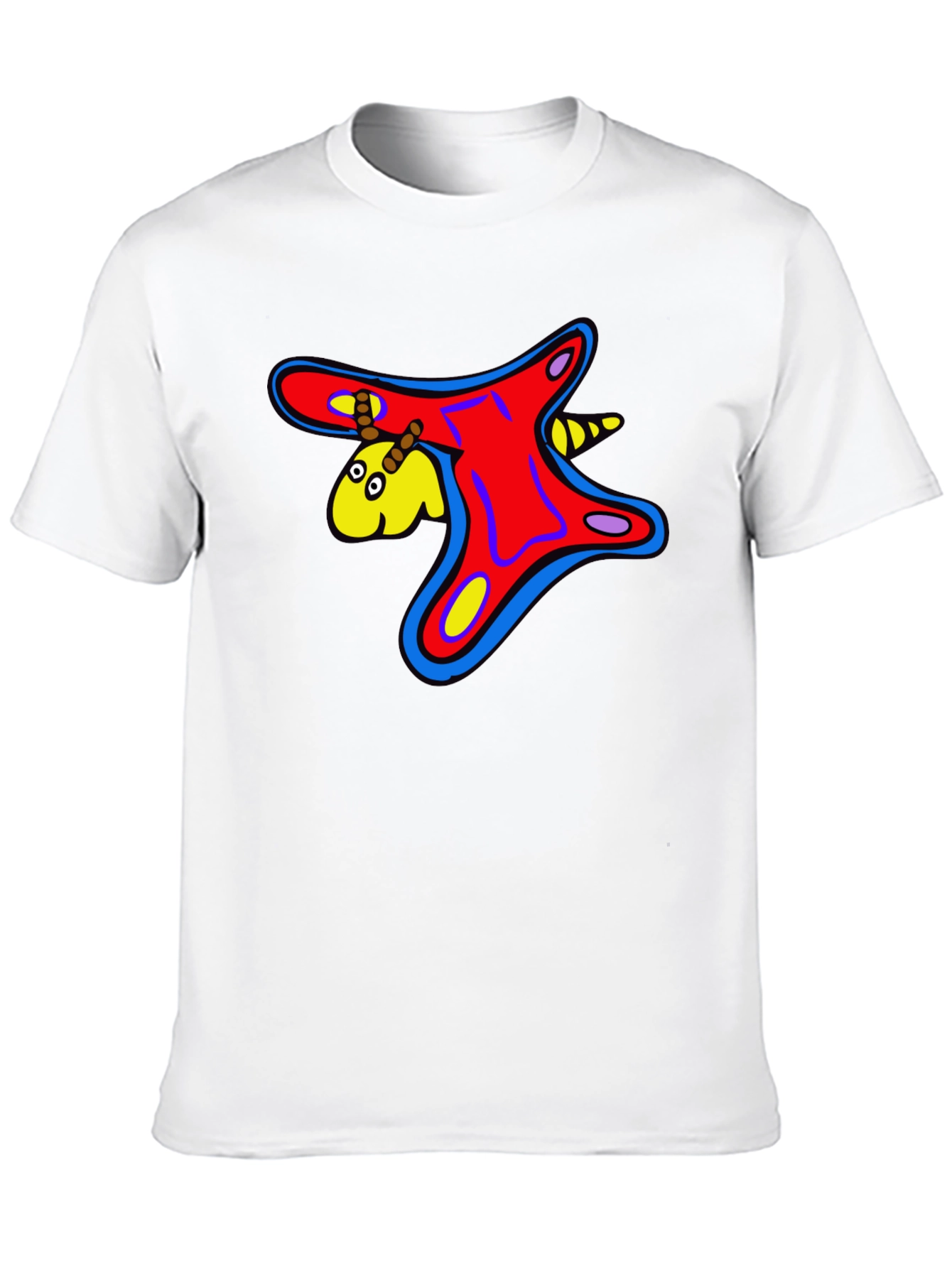 Funky Cartoon Creature Graphic Black T-Shirt
