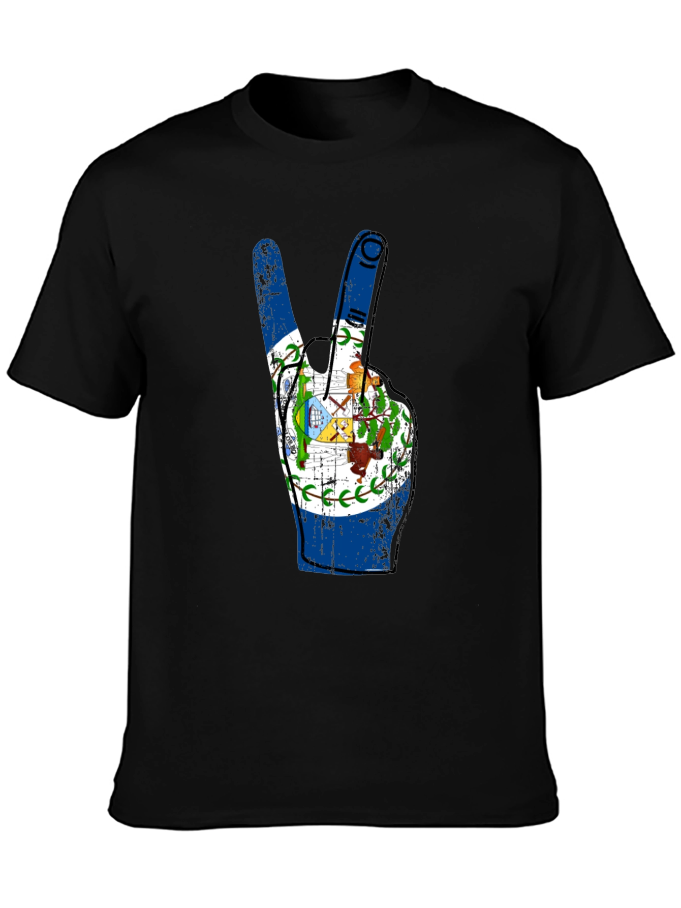 Belize Flag Peace Sign T-Shirt
