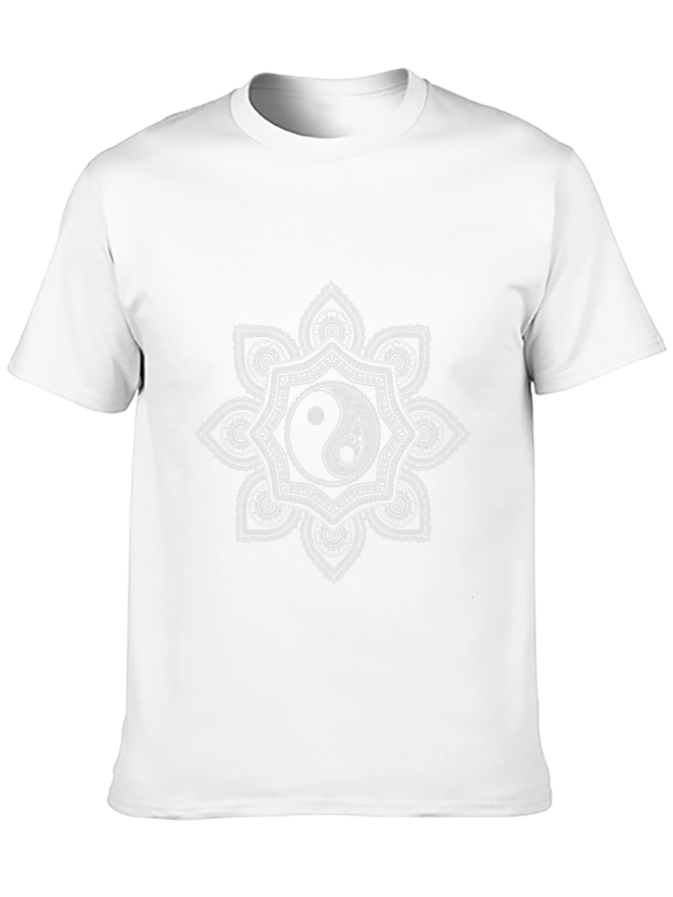 Yin Yang Mandala Graphic T-Shirt - Black Cotton Tee