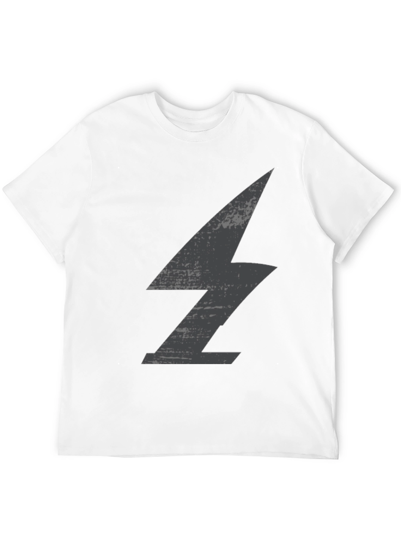 Mens Black T-Shirt with Lightning Bolt Graphic