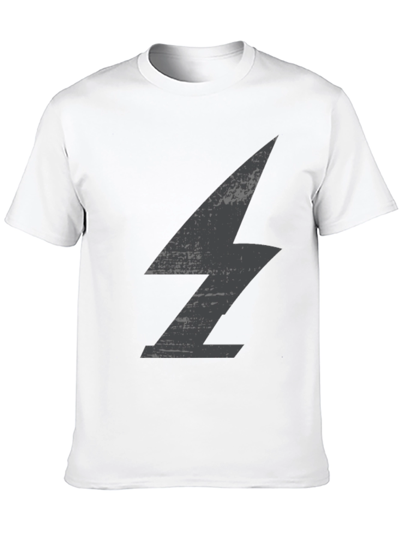 Mens Black T-Shirt with Lightning Bolt Graphic