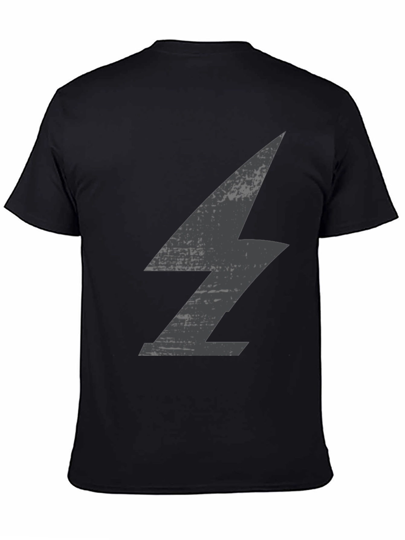 Mens Black T-Shirt with Lightning Bolt Graphic