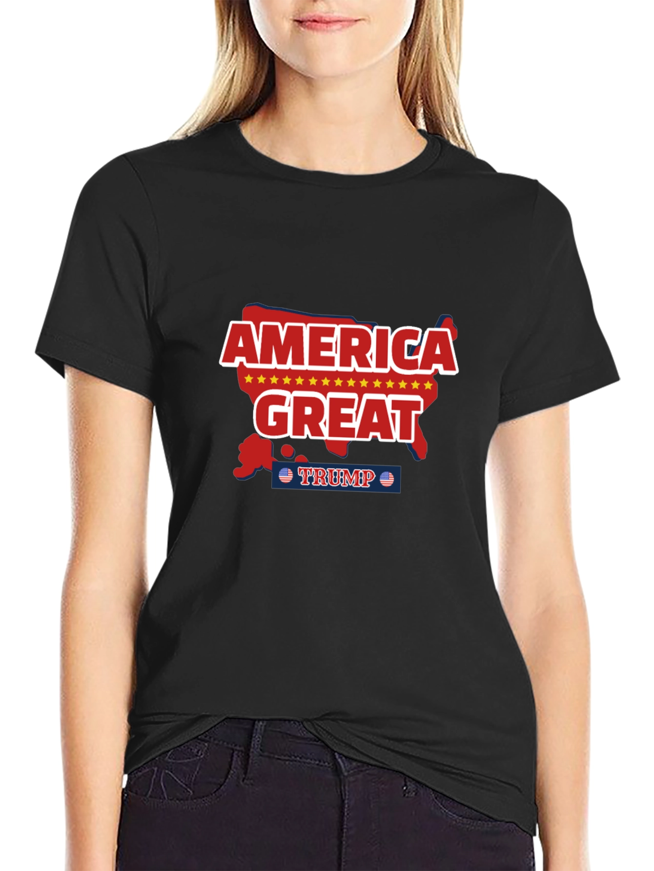 America Great Trump Graphic Tee - Black