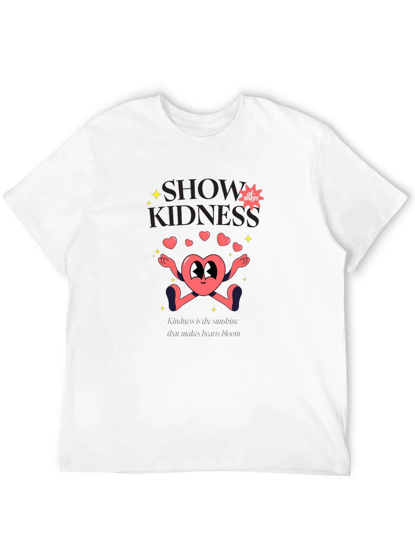 Show Kindness Tee - Heart Cartoon Design