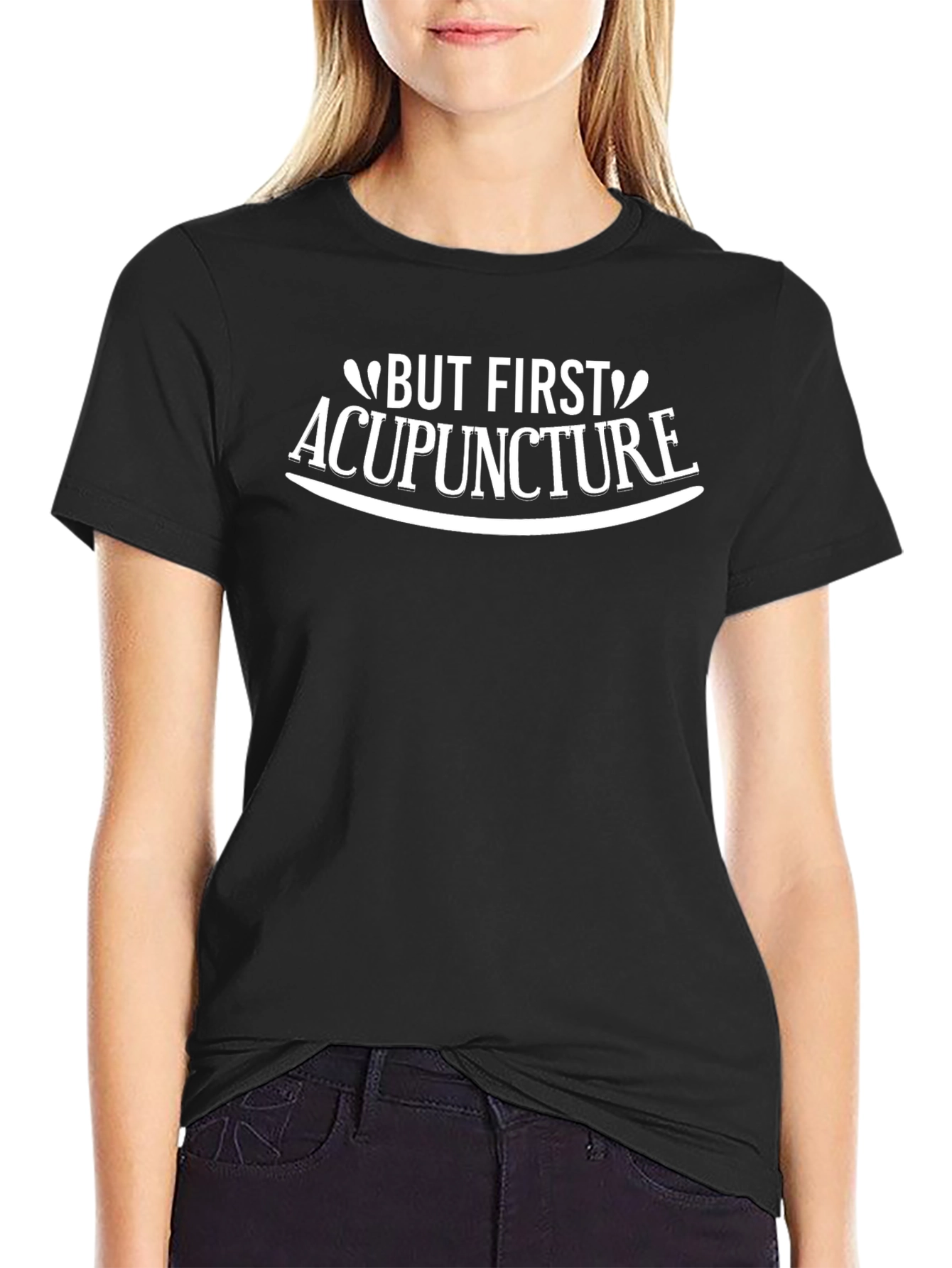 Acupuncture First T-Shirt - Black Relaxed Fit