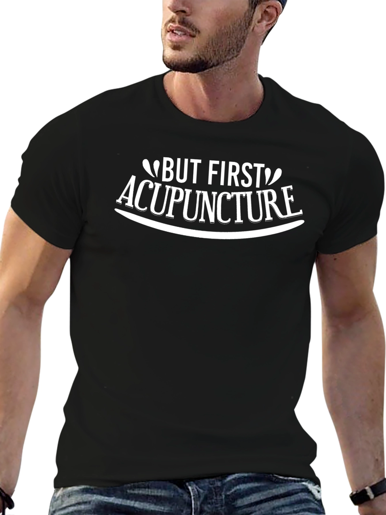 Acupuncture First T-Shirt - Black Relaxed Fit