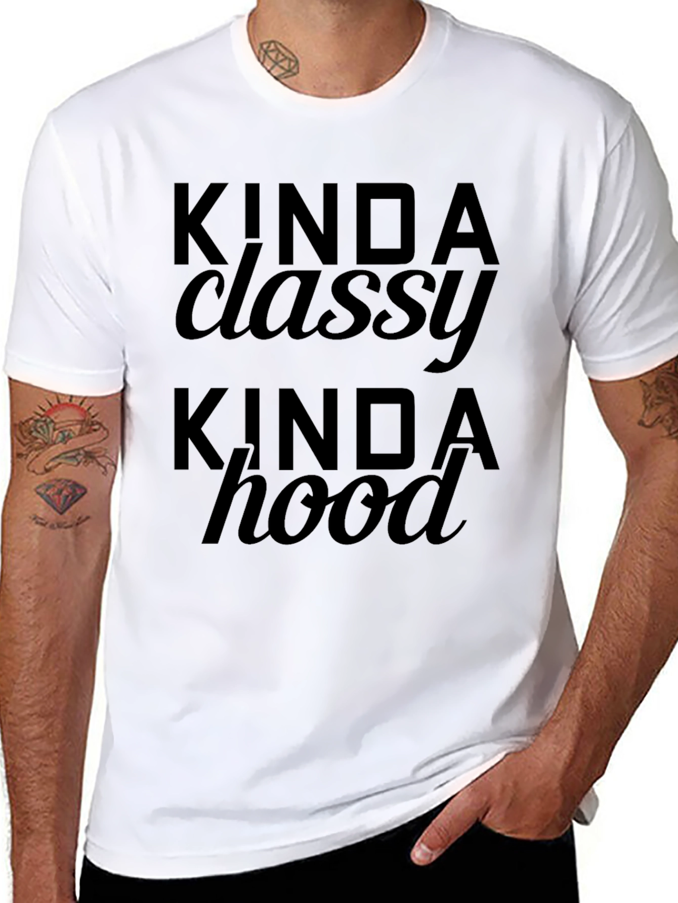 Kinda Classy Kinda Hood Black Graphic Tee