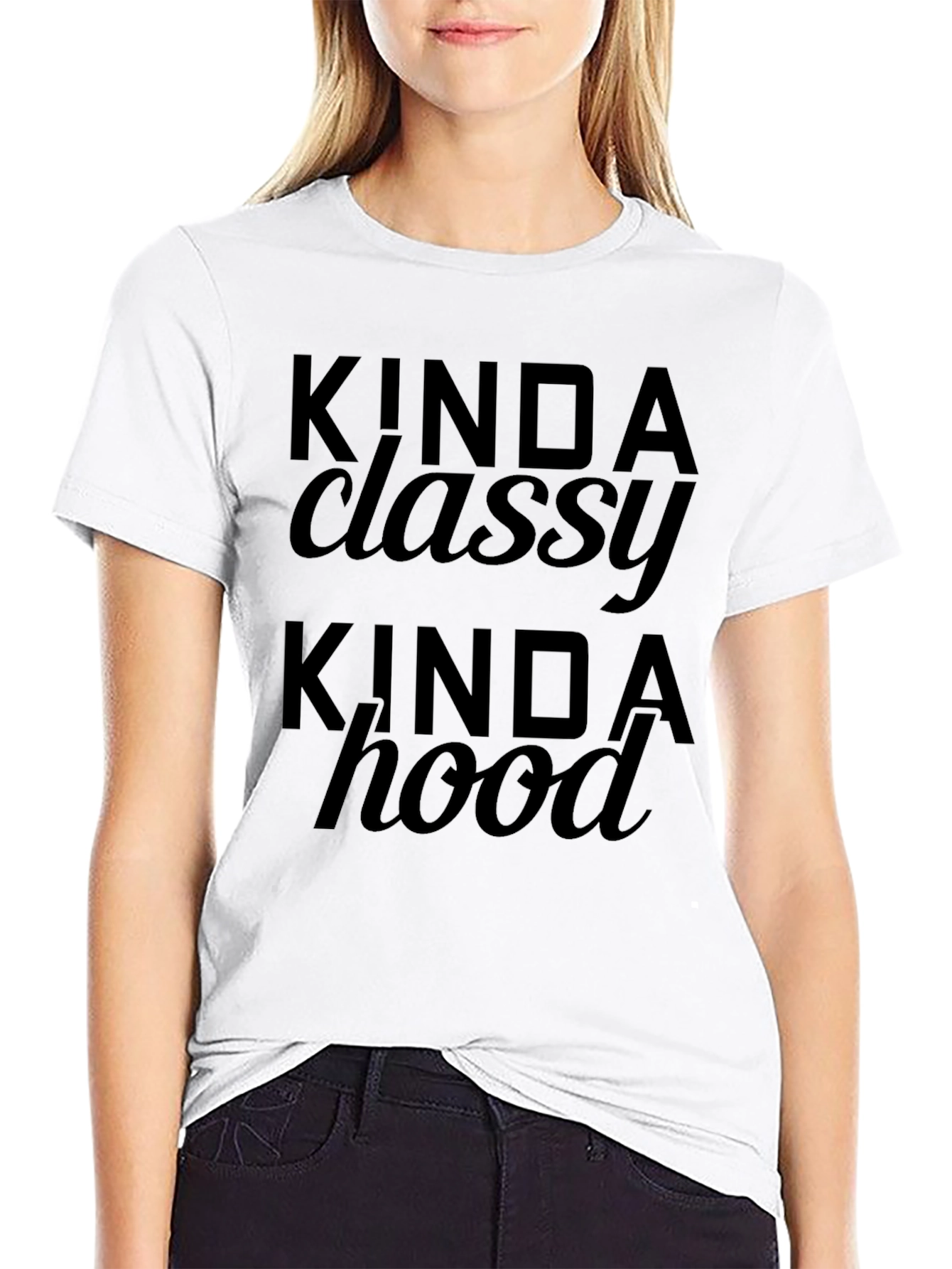 Kinda Classy Kinda Hood Black Graphic Tee