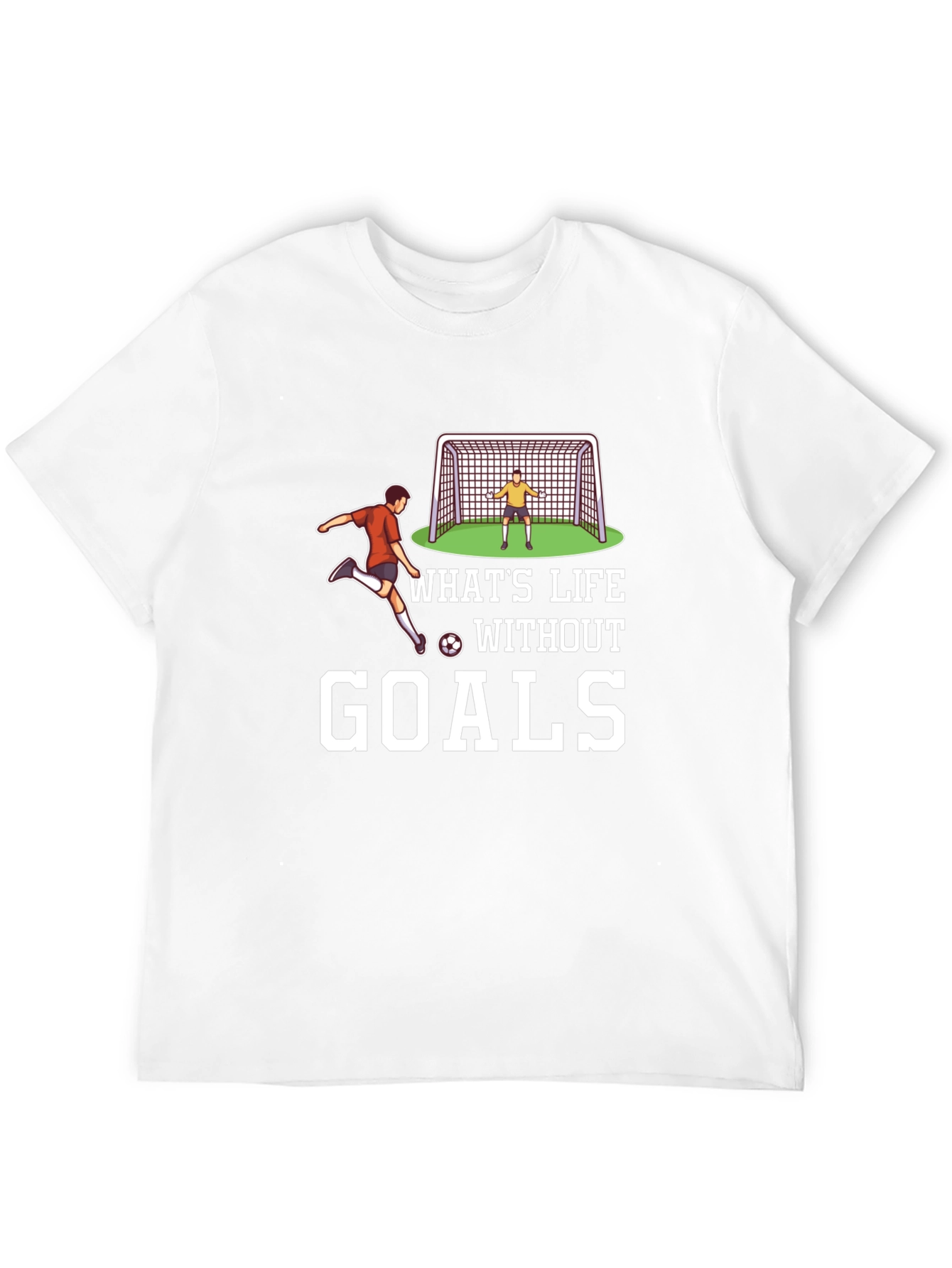 Soccer Goals Graphic T-Shirt - Black Casual Tee
